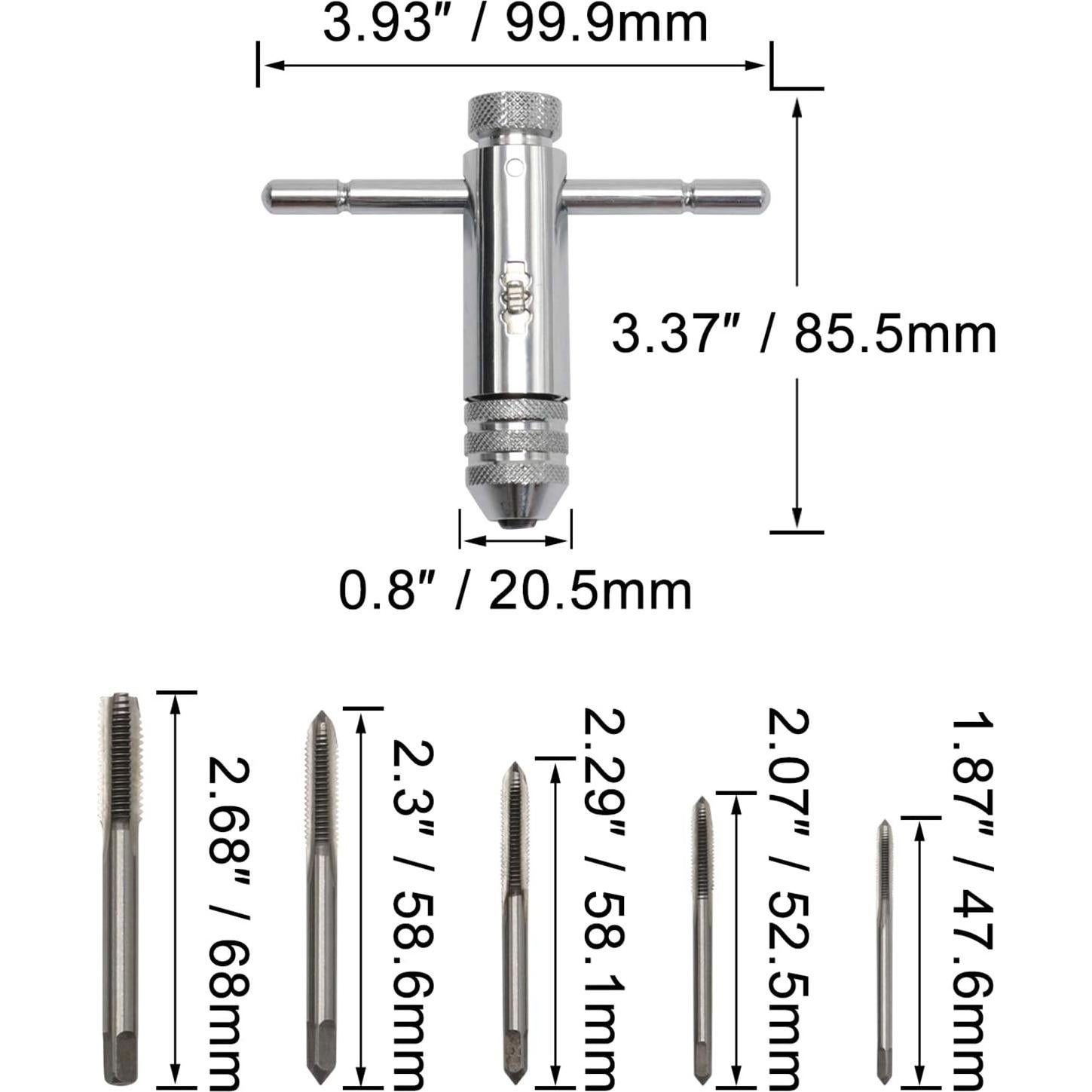 Llave de Tap T con Carraca KOOTANS + 5 Machos Métricos M3-M8