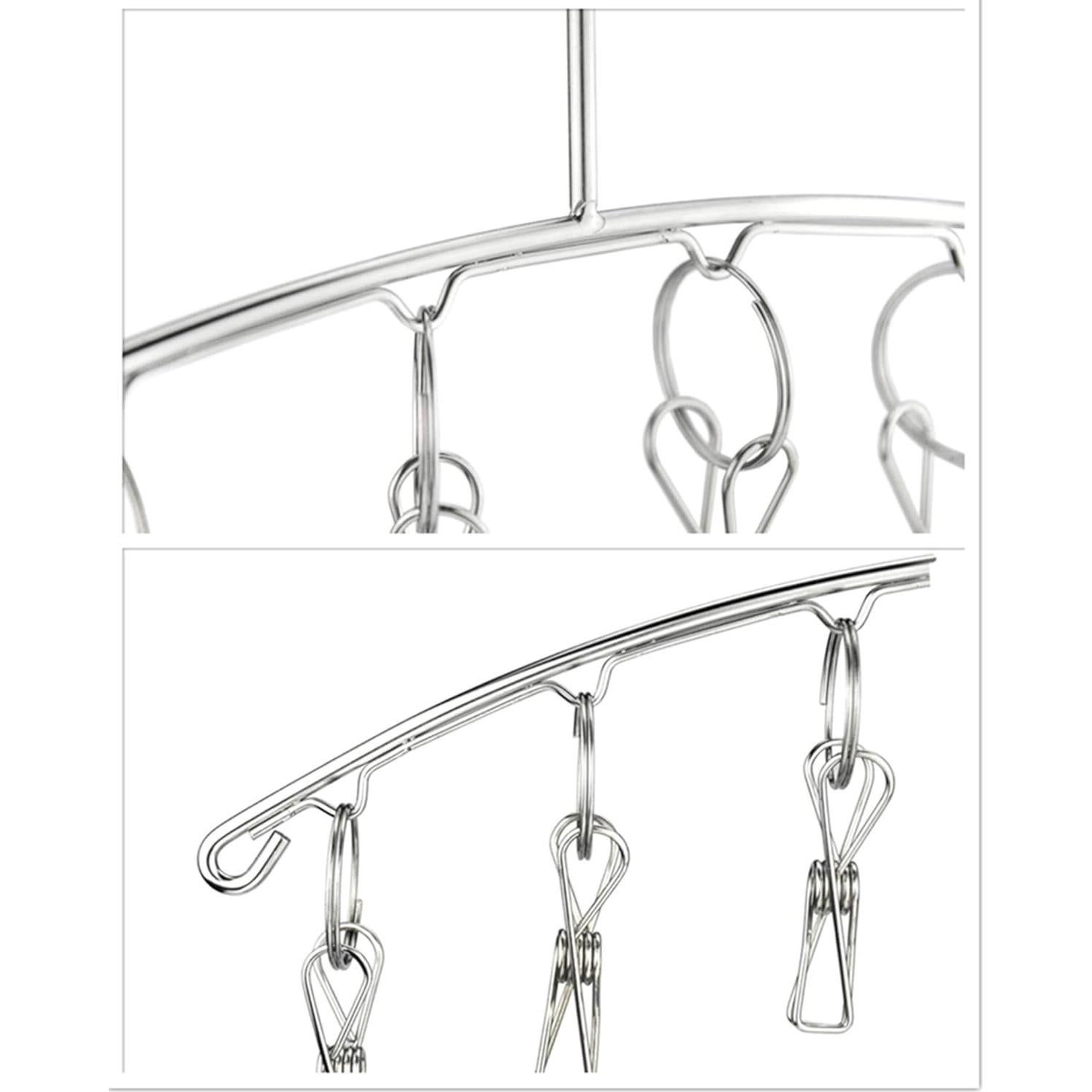 Perchero de Secado DurReus de Acero Inoxidable con 10 Clips