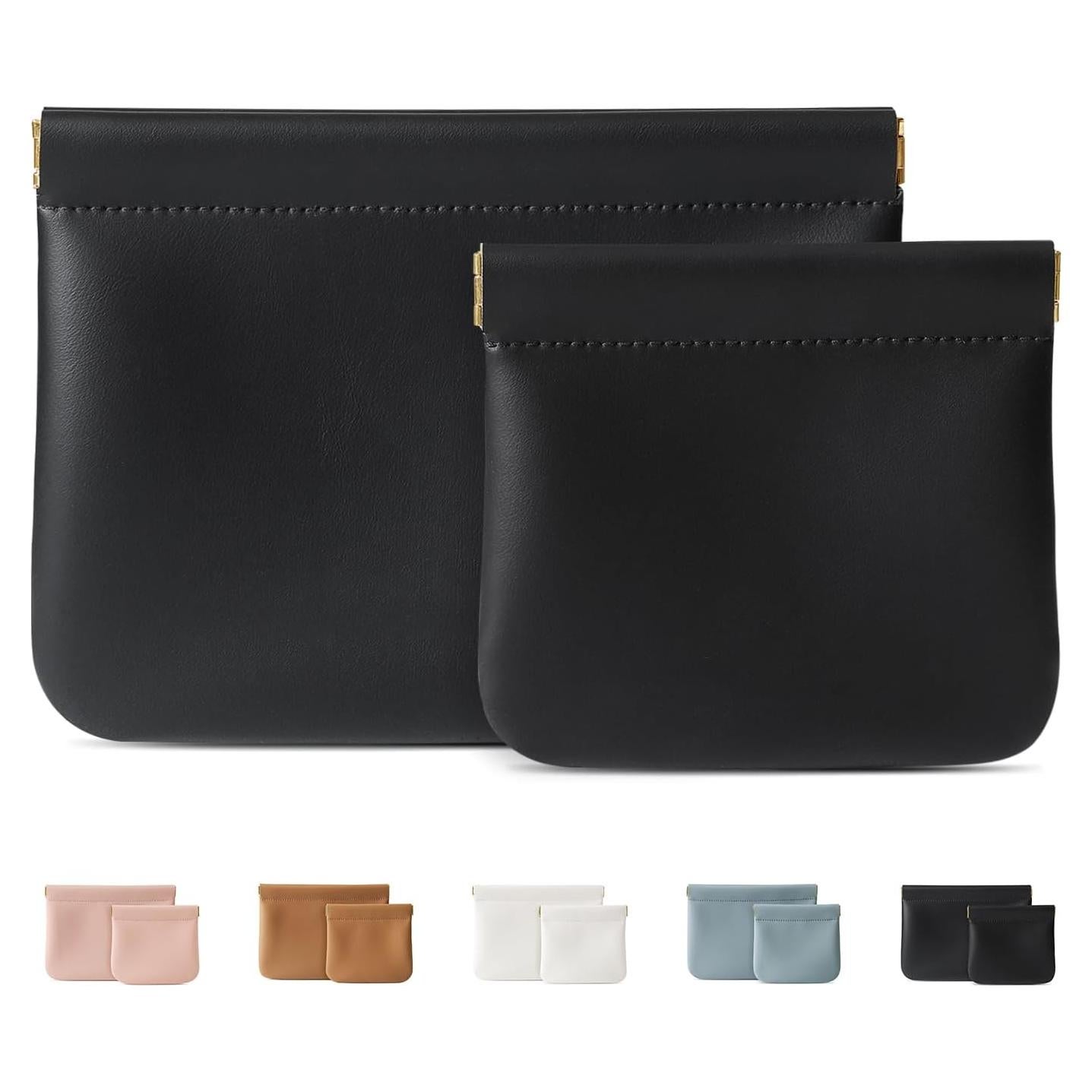 Paquete de 2 Bolsas de Maquillaje MEIBOOCH - Cuero de Superfibra