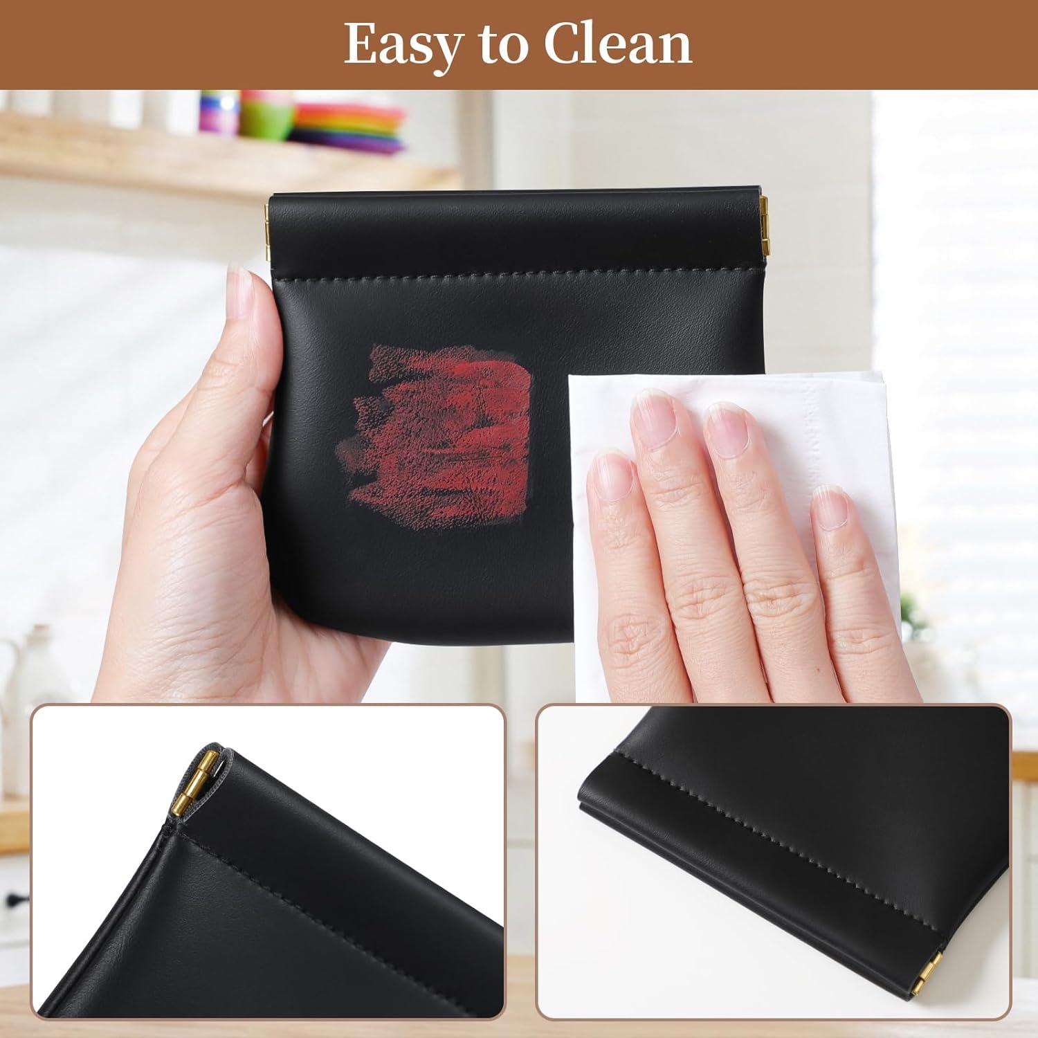 Paquete de 2 Bolsas de Maquillaje MEIBOOCH - Cuero de Superfibra