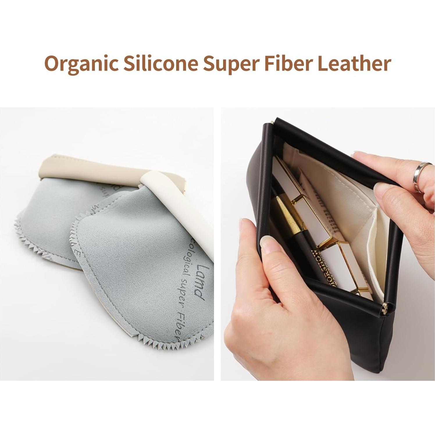 Paquete de 2 Bolsas de Maquillaje MEIBOOCH - Cuero de Superfibra