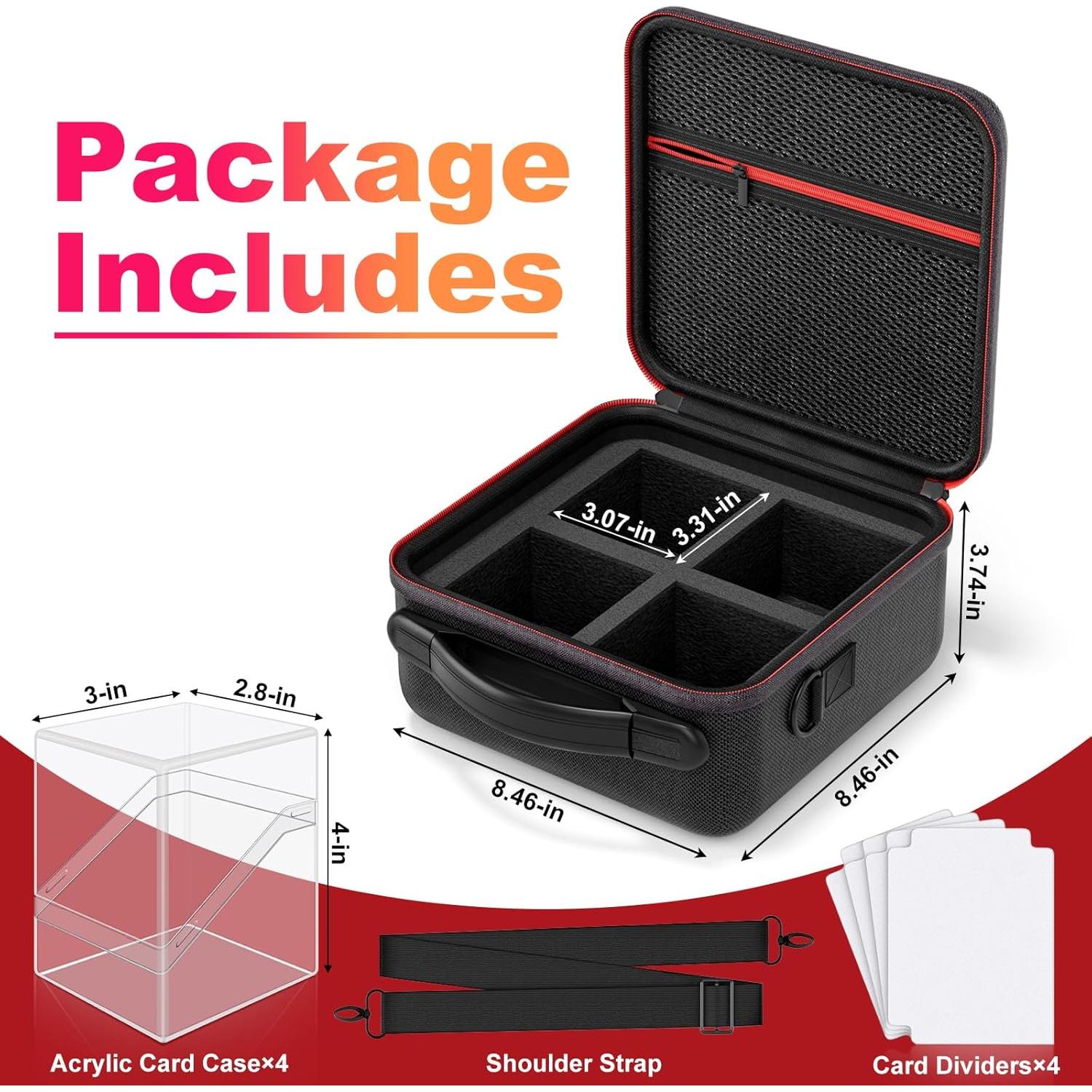 Estuche Portátil Proijeut para Cartas - 4 Cajas Acrílicas, 400+ Cartas