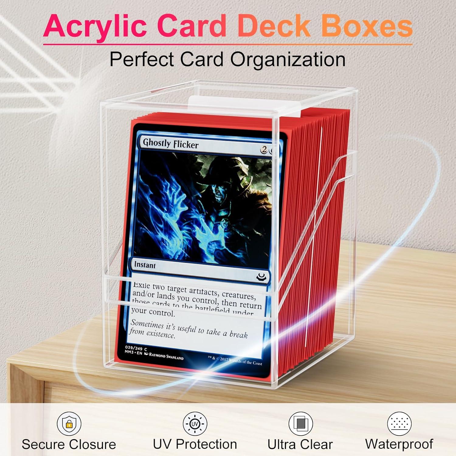 Estuche Portátil Proijeut para Cartas - 4 Cajas Acrílicas, 400+ Cartas