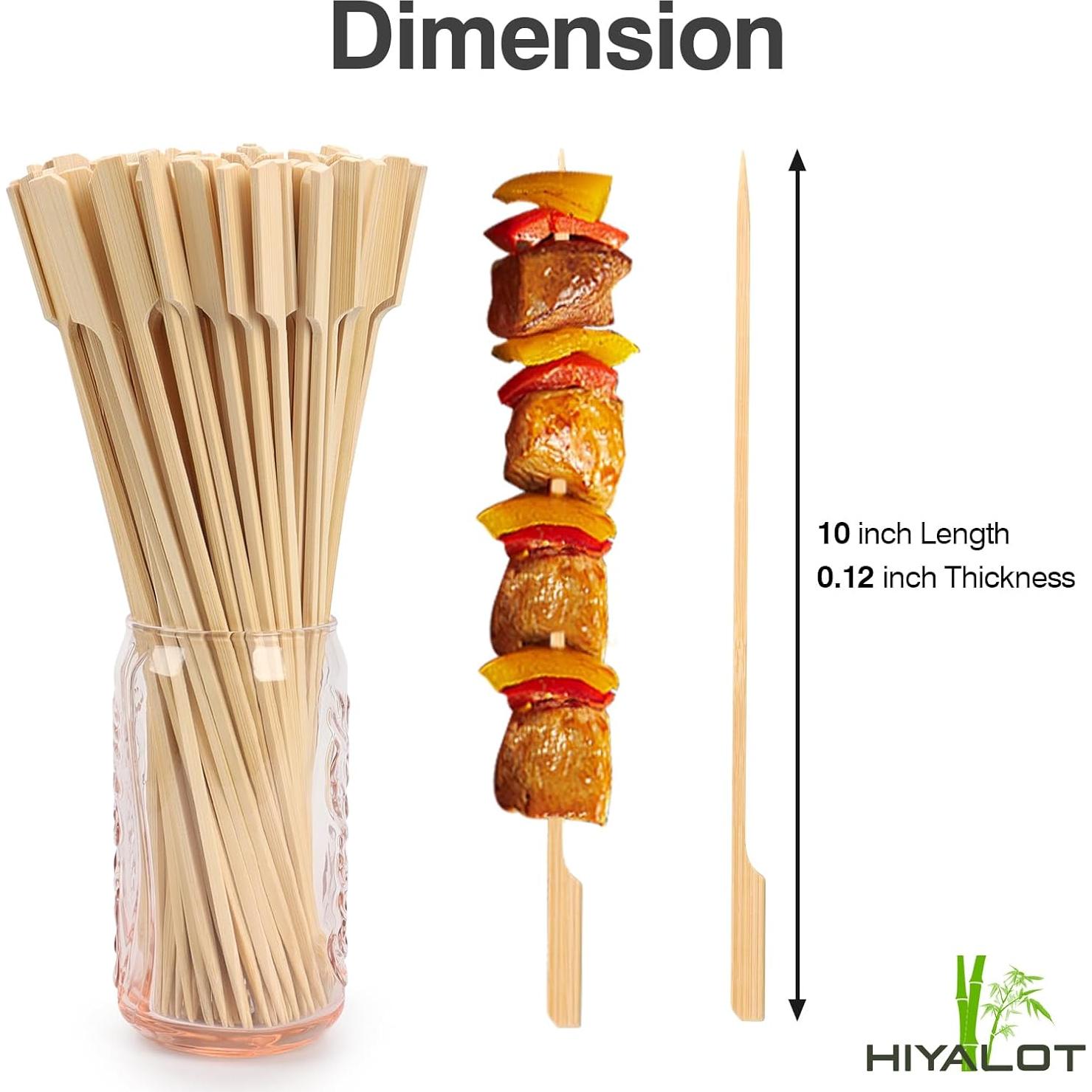 Brochetas de Bambú 100% Naturales Hiyalot 25.4 cm Planas