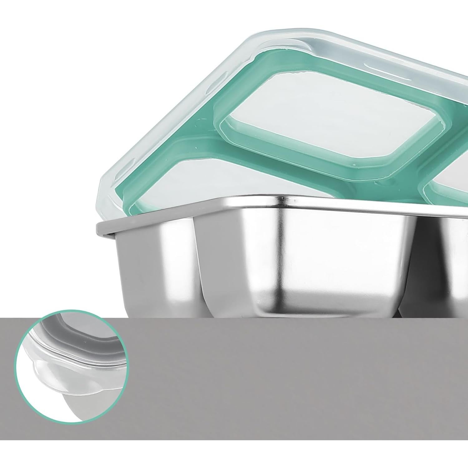 Contenedores de Snack BEFOY Acero Inoxidable 4 Compartimentos 2 Pcs