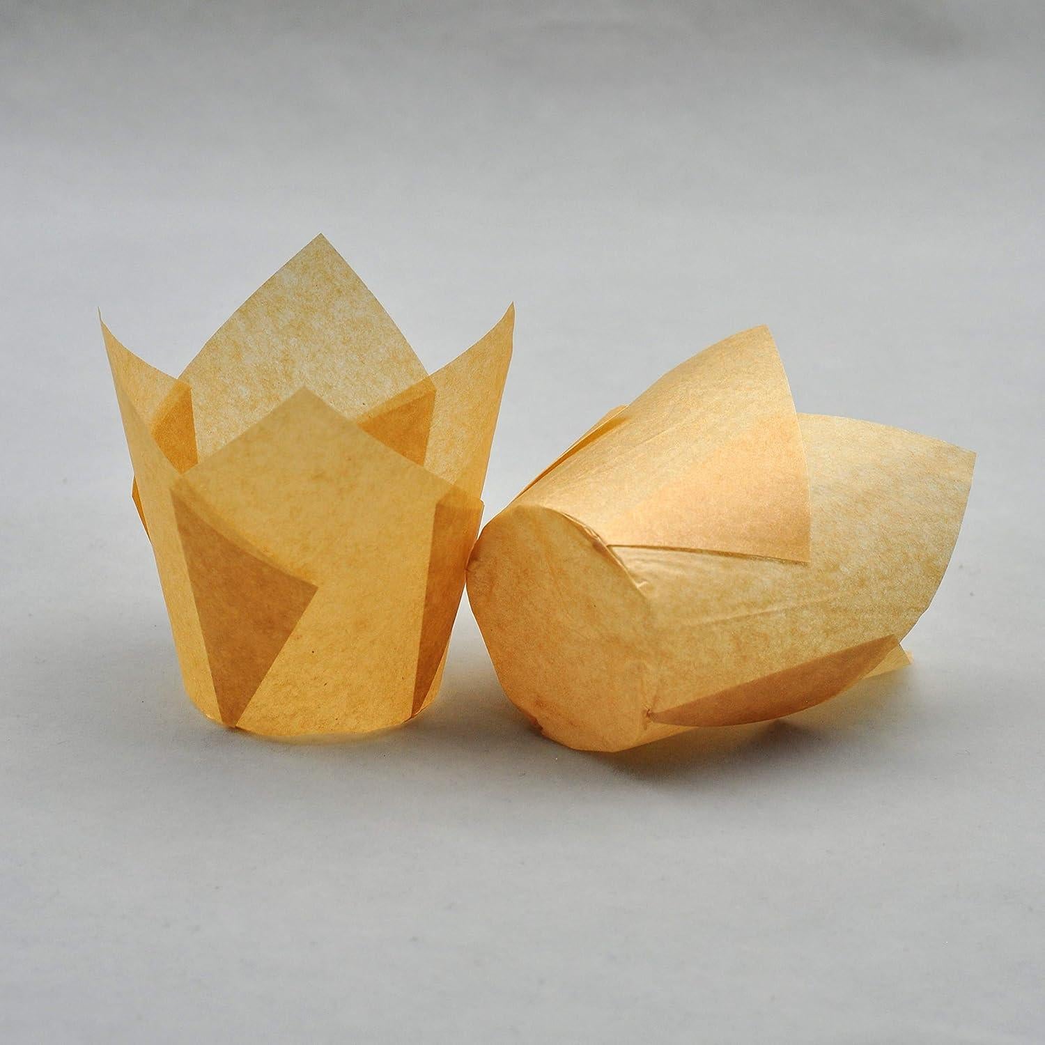 Tazas de Hornear Tulipán QLSmypkg 125 Pcs 5.7 cm Natural