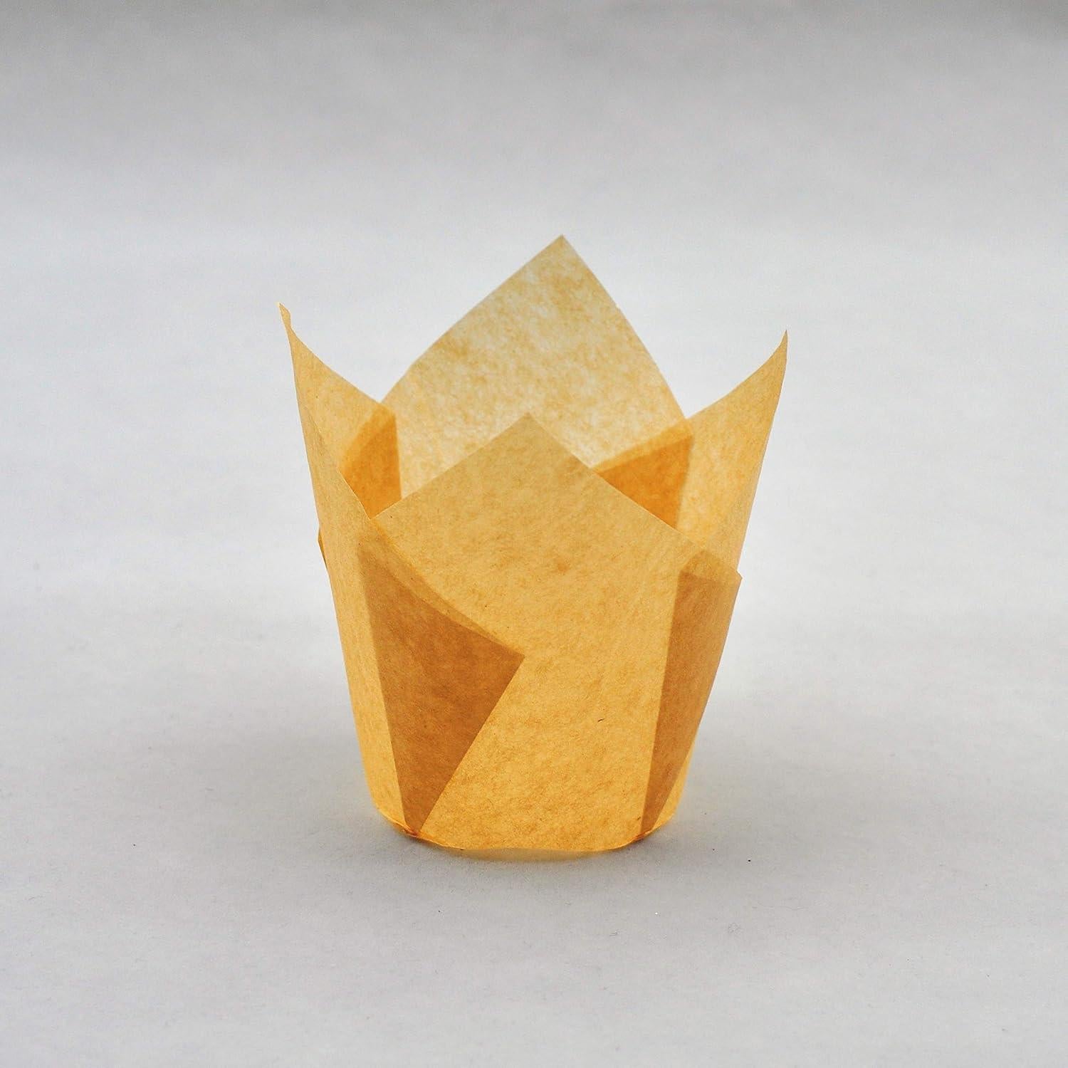 Tazas de Hornear Tulipán QLSmypkg 125 Pcs 5.7 cm Natural