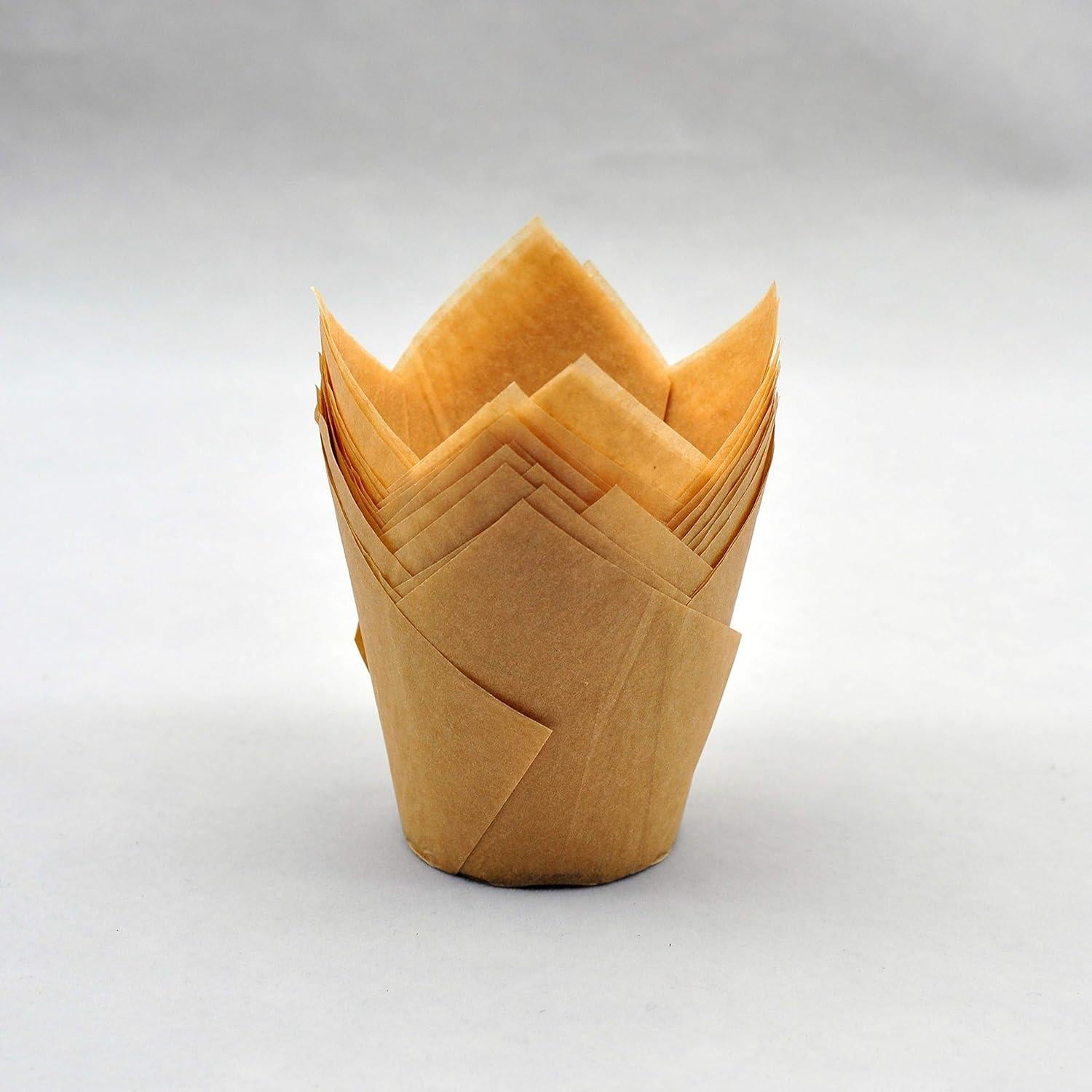 Tazas de Hornear Tulipán QLSmypkg 125 Pcs 5.7 cm Natural