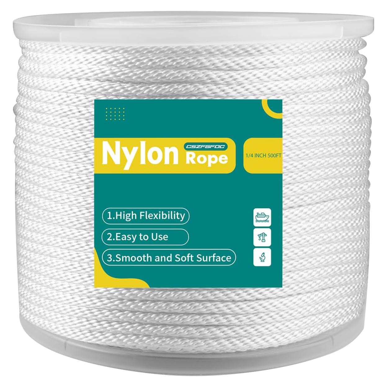 Cuerda de Nylon Trenzada 1/4" CSZFGFDC 152.4m Alta Resistencia