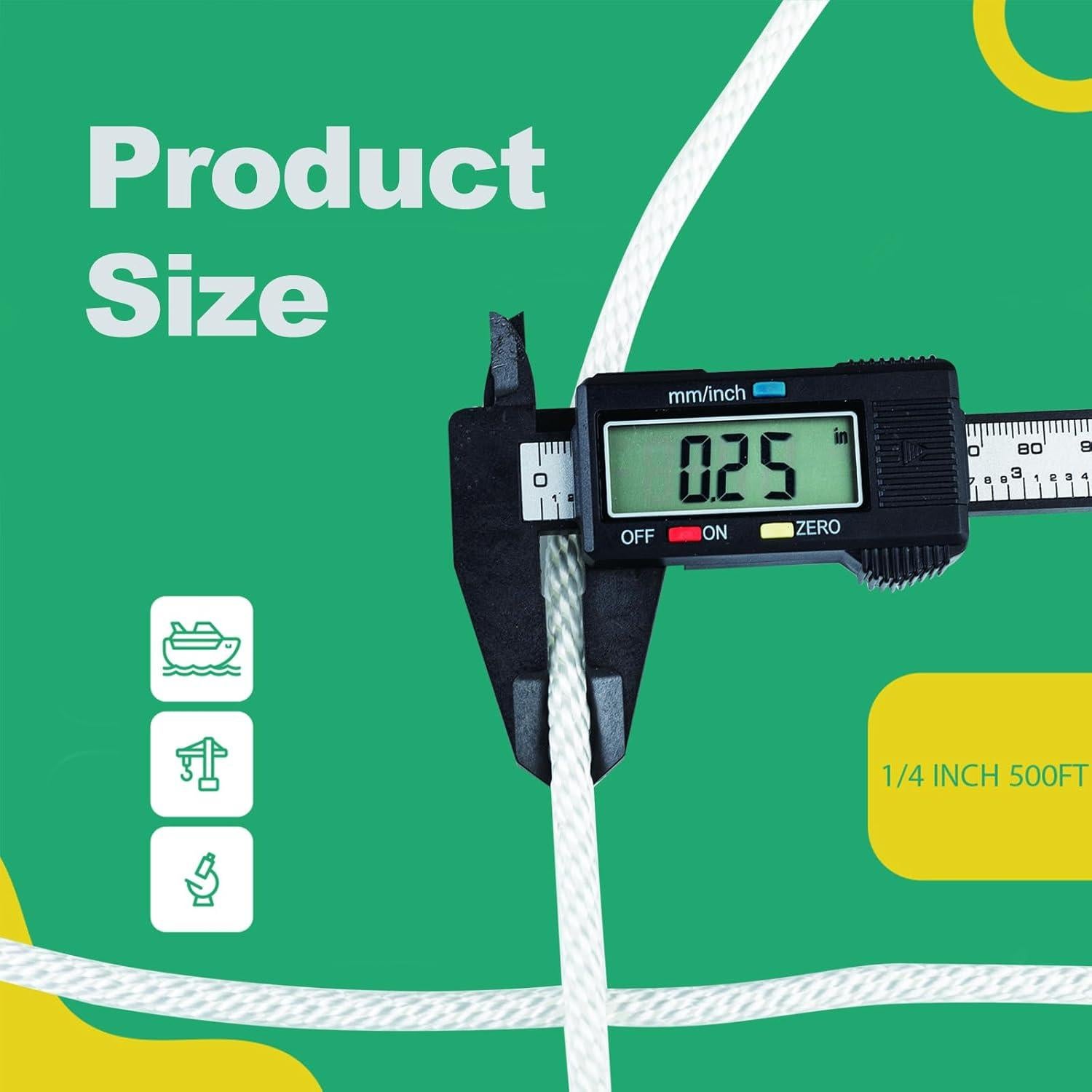 Cuerda de Nylon Trenzada 1/4" CSZFGFDC 152.4m Alta Resistencia