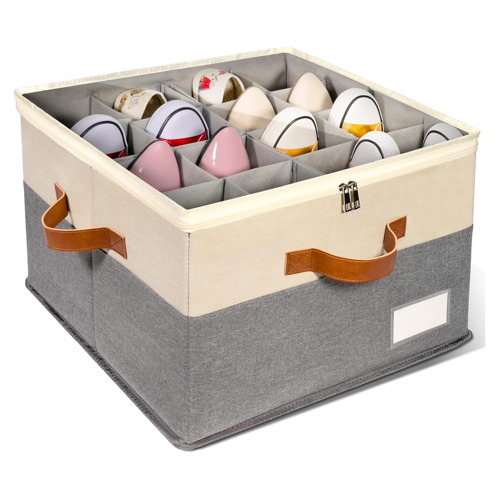 Organizador de Zapatos JHHBHV Plegable 16 Pares Beige 43.2x31.8cm