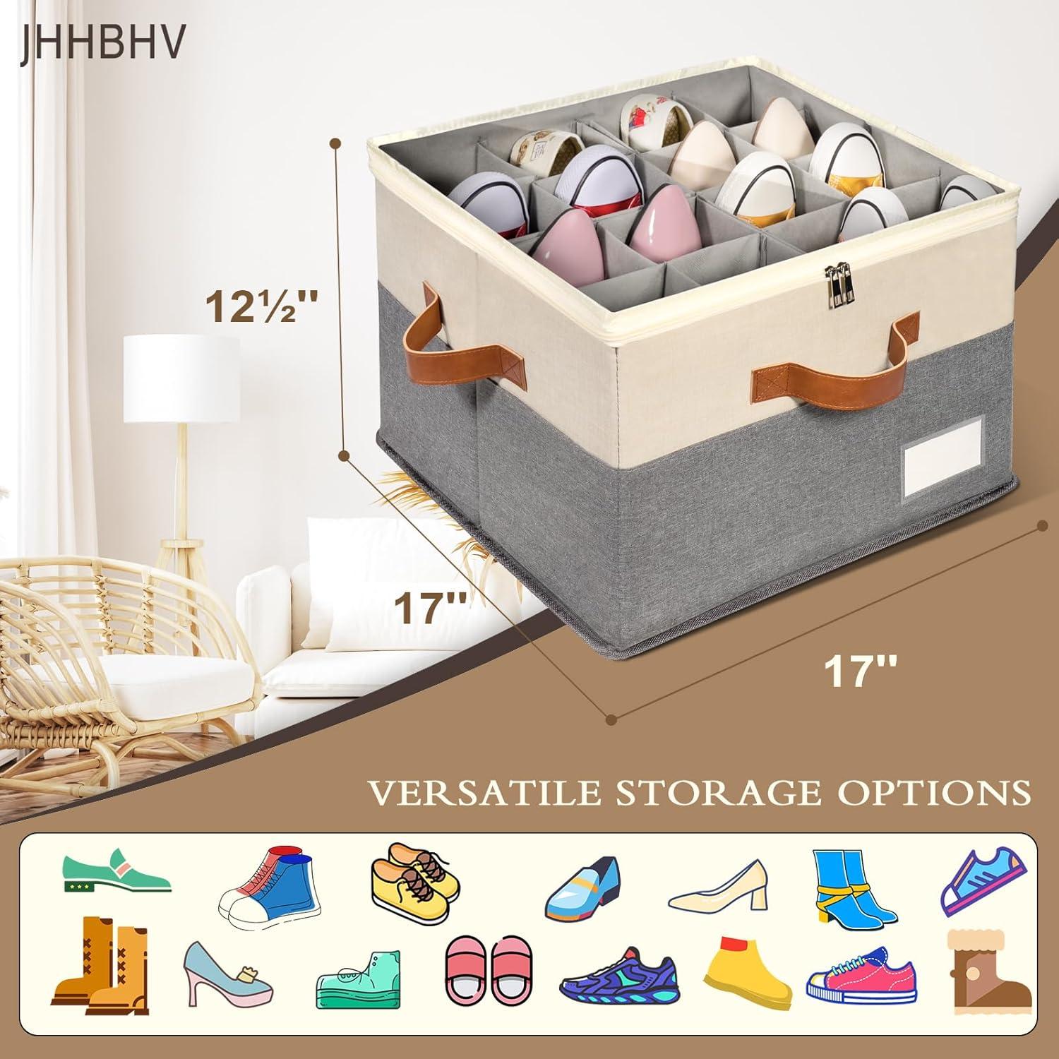 Organizador de Zapatos JHHBHV Plegable 16 Pares Beige 43.2x31.8cm