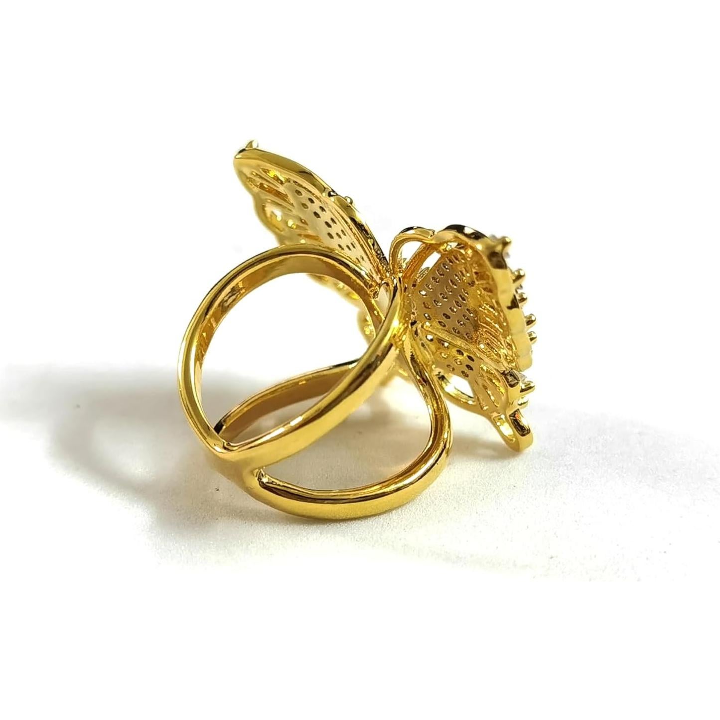 Anillo de Bufanda Mariposa Dorado para Mujeres - Joyería Elegante