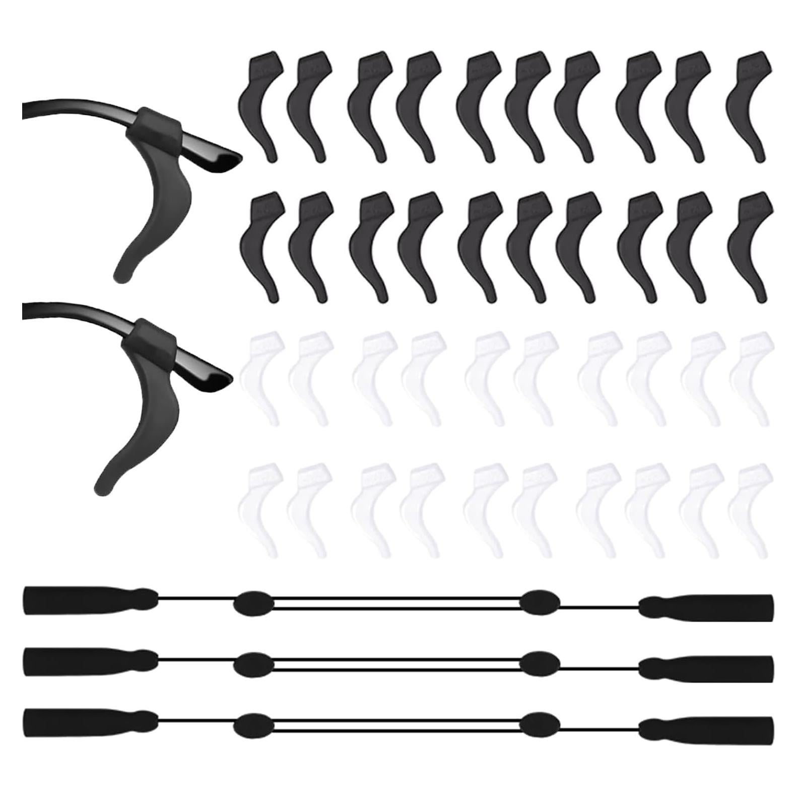 20 Pares Sujetadores Antideslizantes Gafas + 3 Correas Ajustables