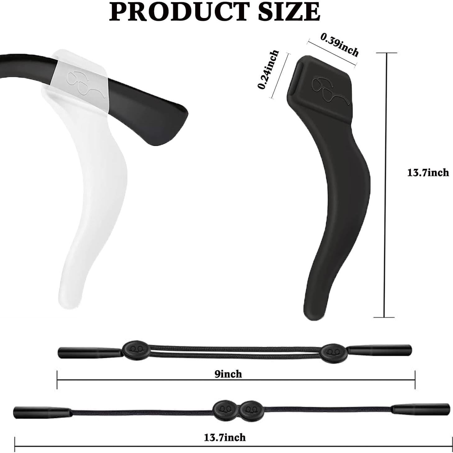 20 Pares Sujetadores Antideslizantes Gafas + 3 Correas Ajustables