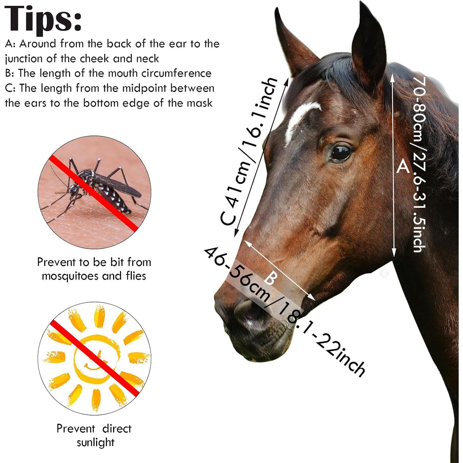 Máscaras para Caballos Frienda 4 Piezas Mediana Floral UV