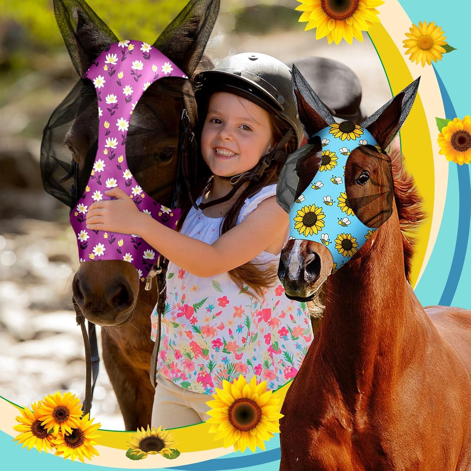 Máscaras para Caballos Frienda 4 Piezas Mediana Floral UV
