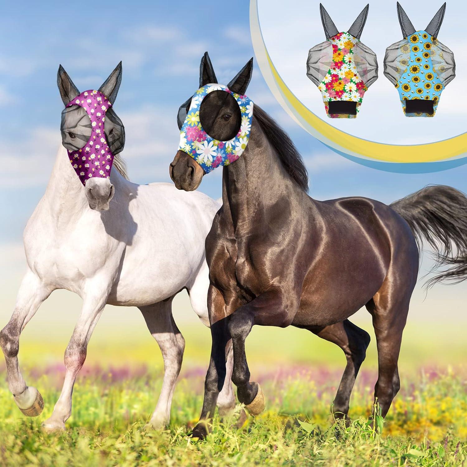 Máscaras para Caballos Frienda 4 Piezas Mediana Floral UV