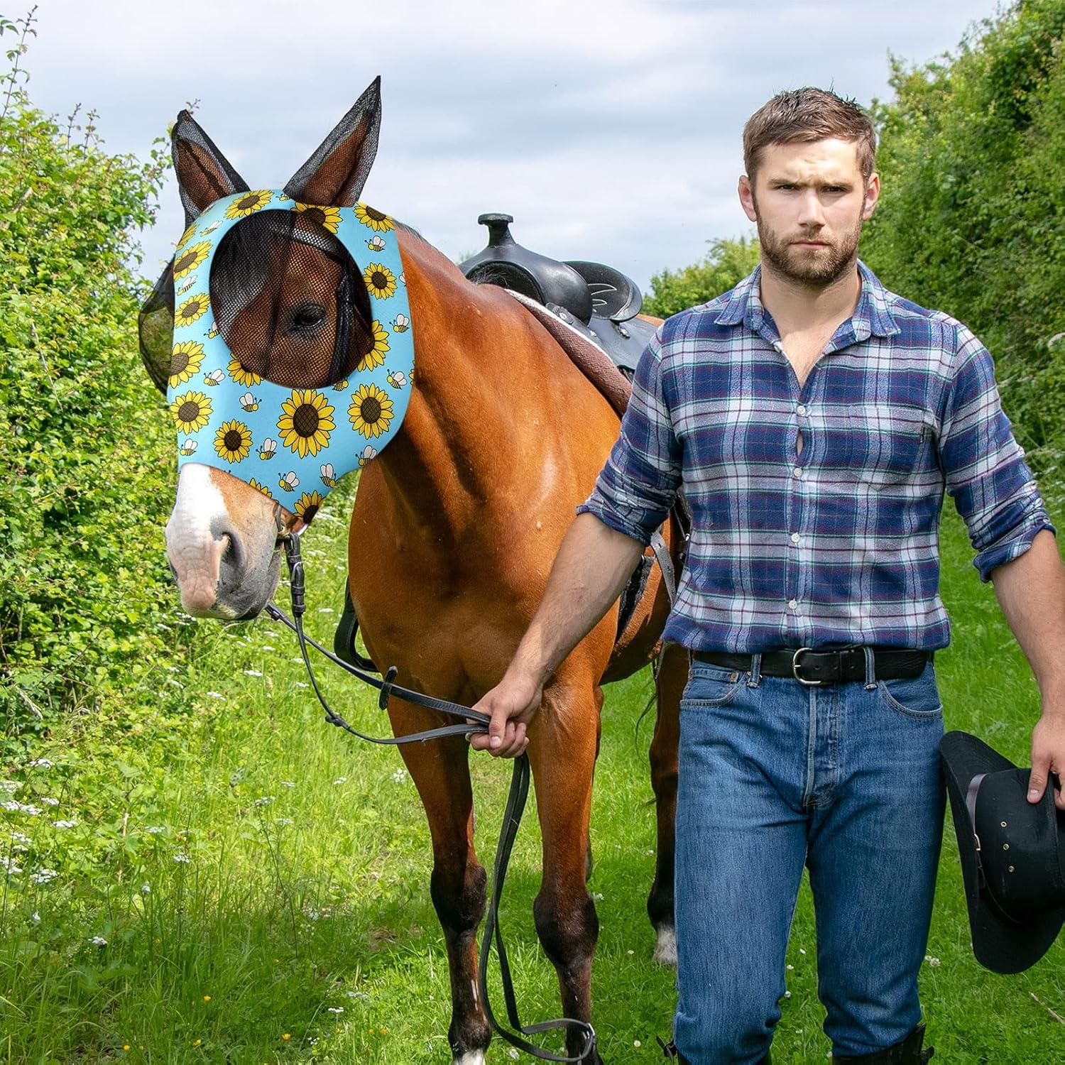 Máscaras para Caballos Frienda 4 Piezas Mediana Floral UV