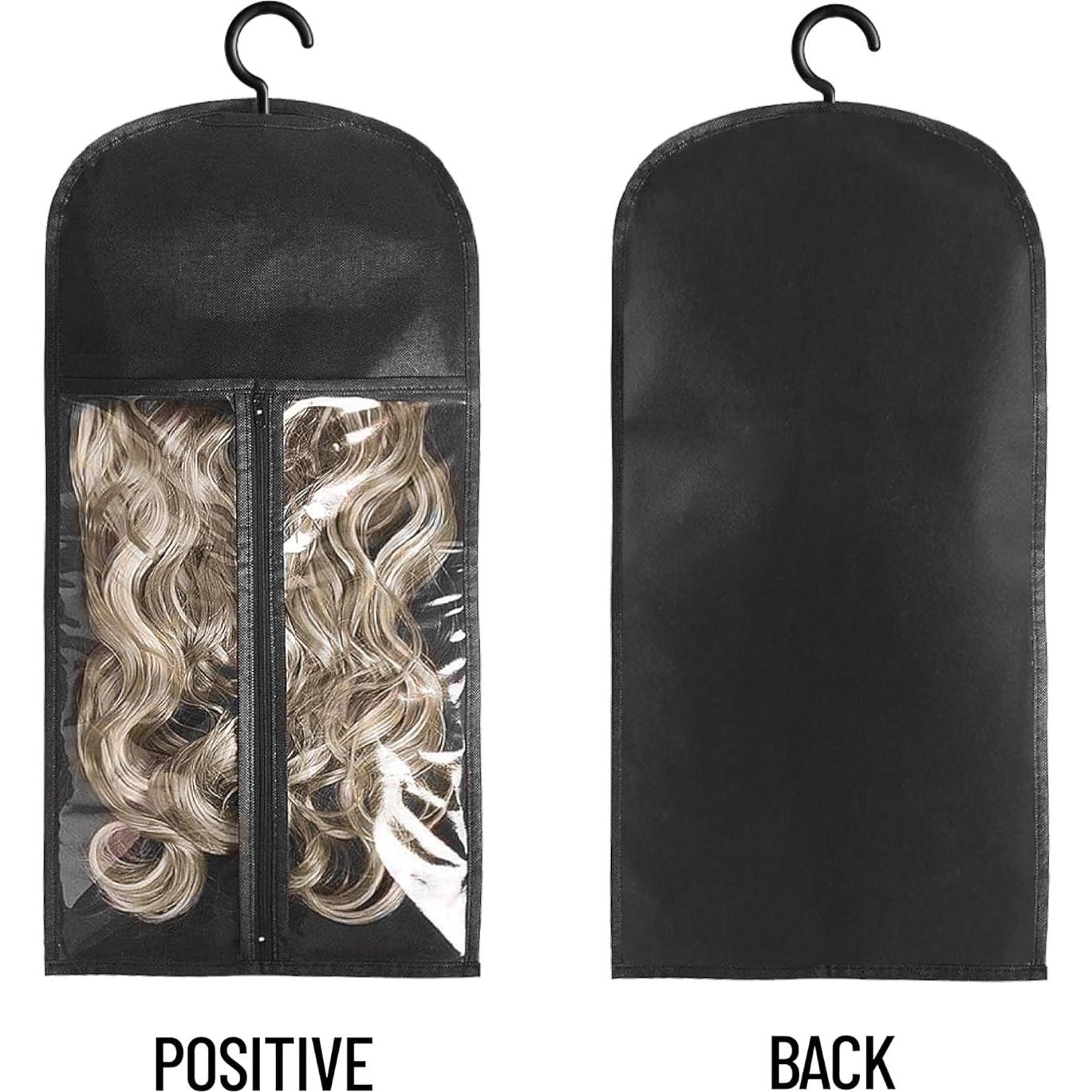 Bolsa de Almacenamiento para Pelucas AIHOPESTO 3PCS Negro