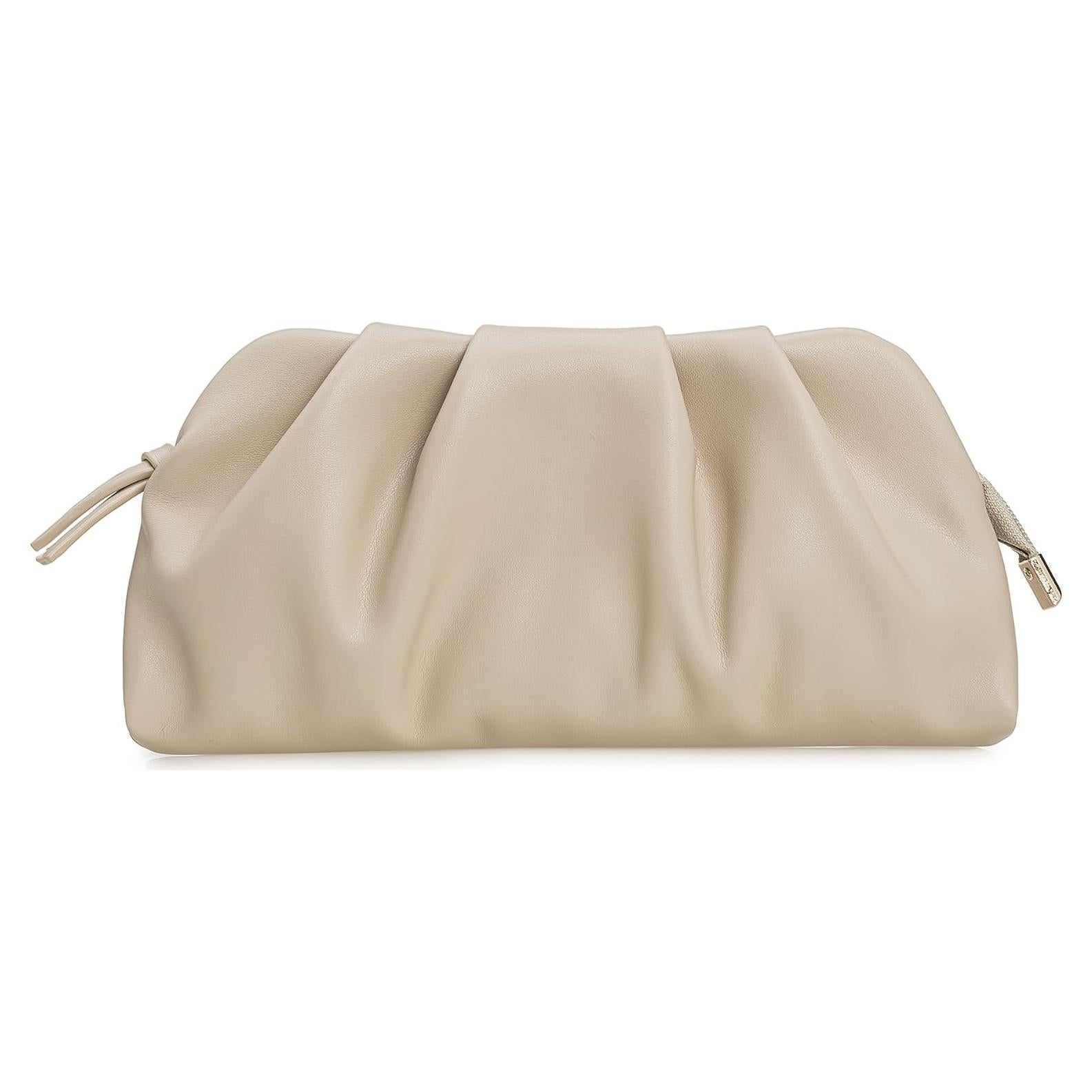 Bolso de Mano Charming Tailor Beige Cuero Vegano Plisado