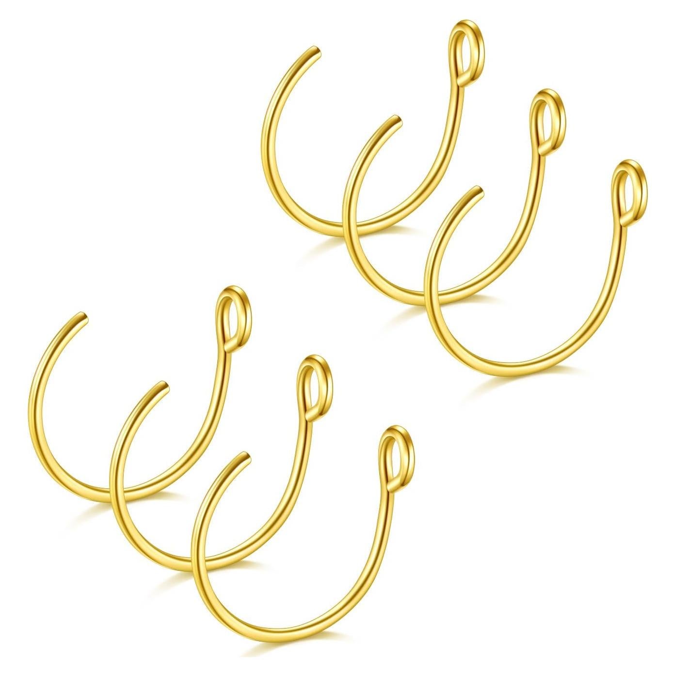 Anillos Falsos de Piercing D.Bella 20G Oro 8mm - 6 Piezas