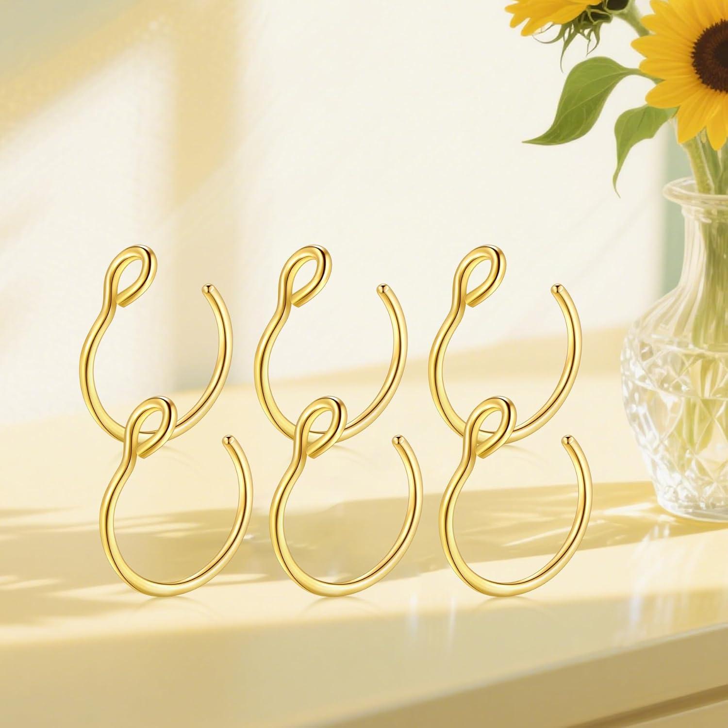 Anillos Falsos de Piercing D.Bella 20G Oro 8mm - 6 Piezas