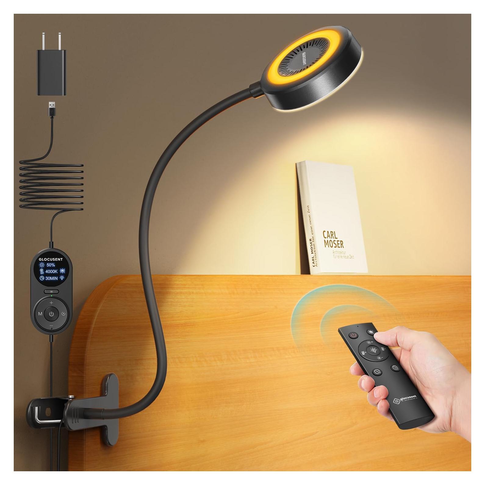 Lámpara de Clip Glocusent 72 LED con Control Remoto - Luz de Lectura