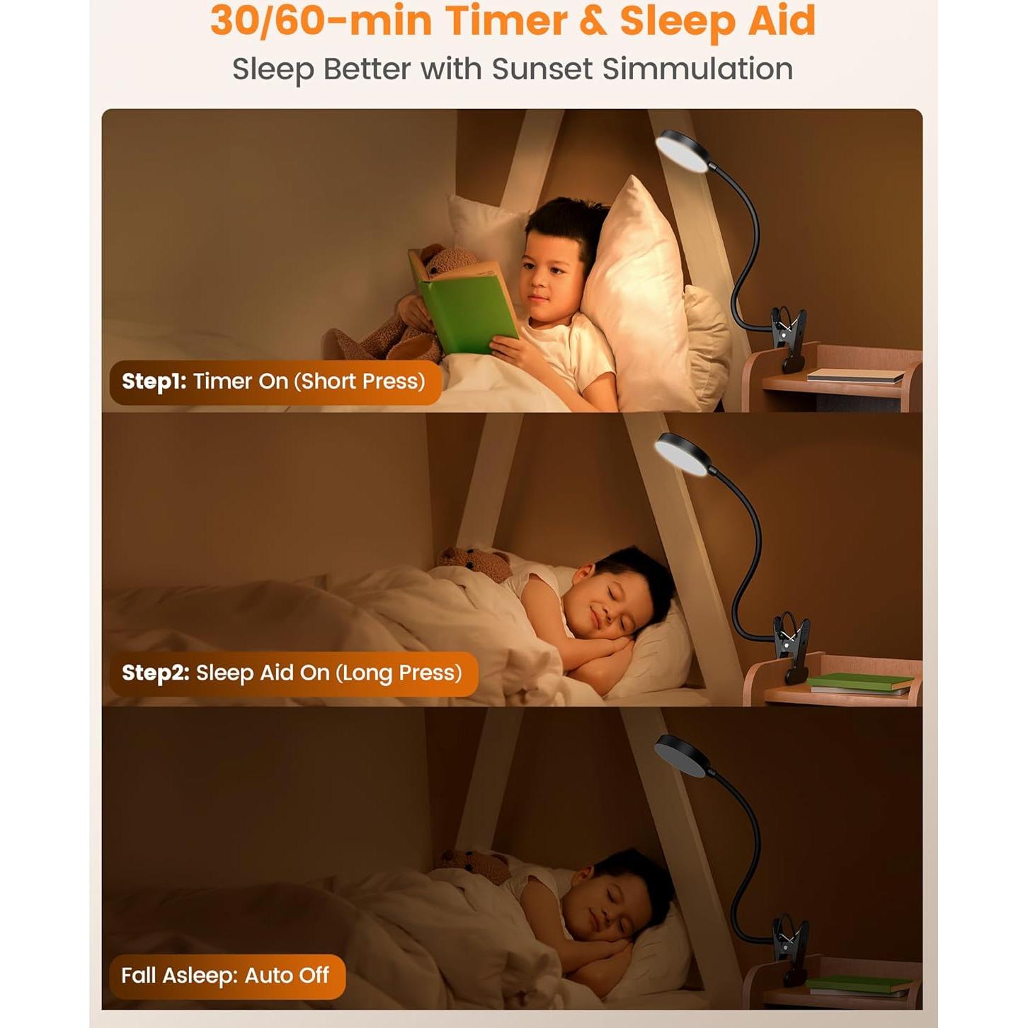 Lámpara de Clip Glocusent 72 LED con Control Remoto - Luz de Lectura