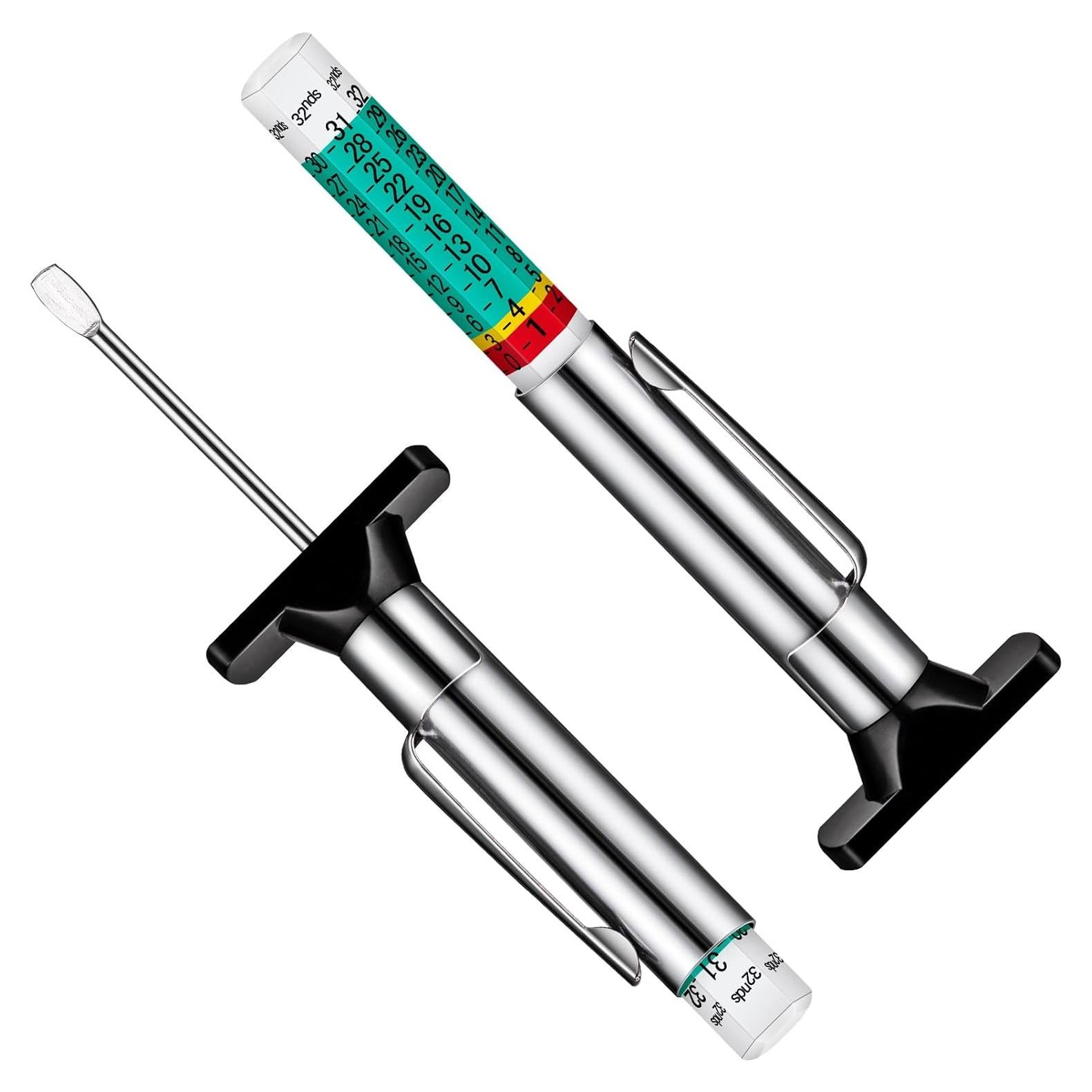 Juego de 2 medidores de profundidad de neumáticos LUMITECO