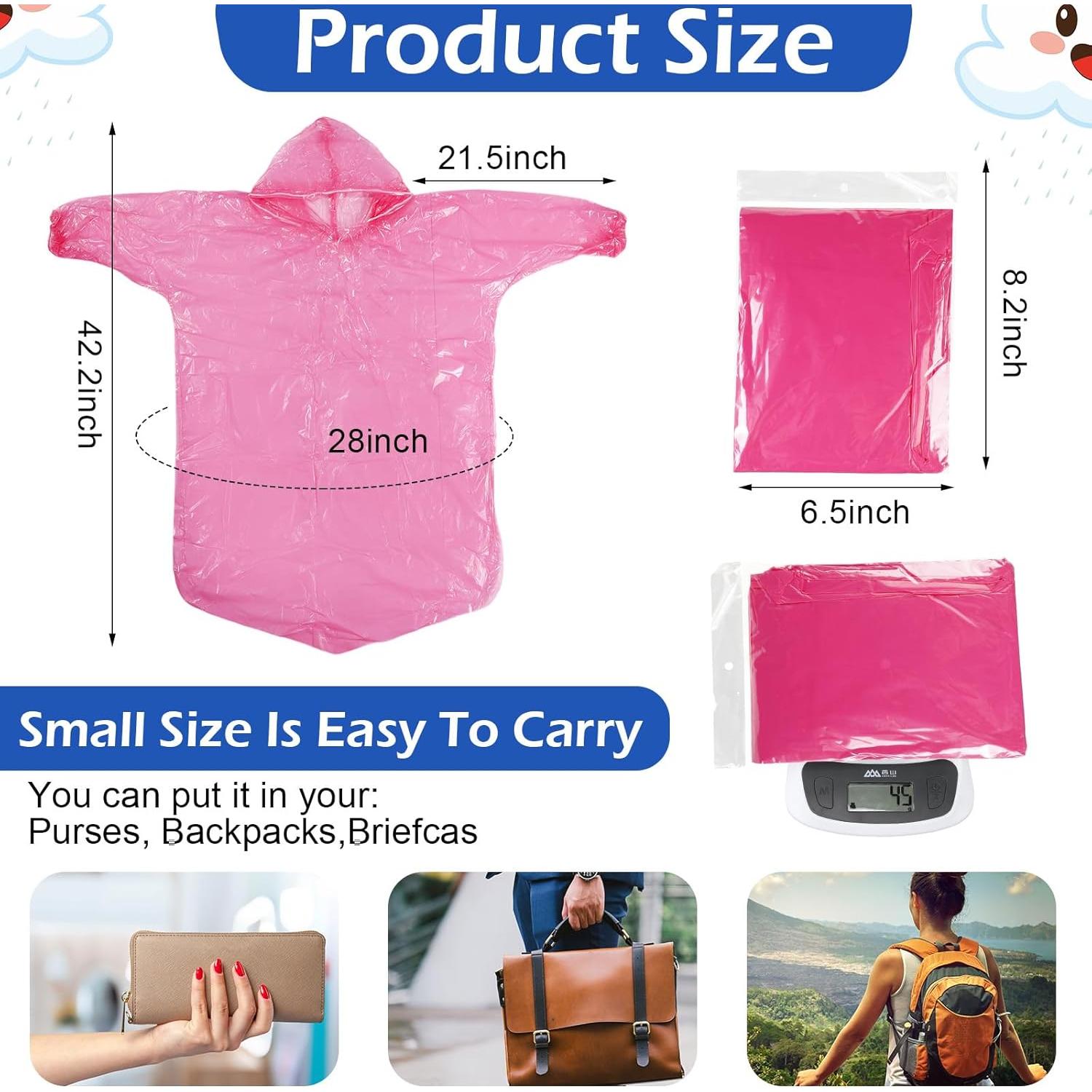 Berlune 40 Ponchos Desechables para Niños Impermeables