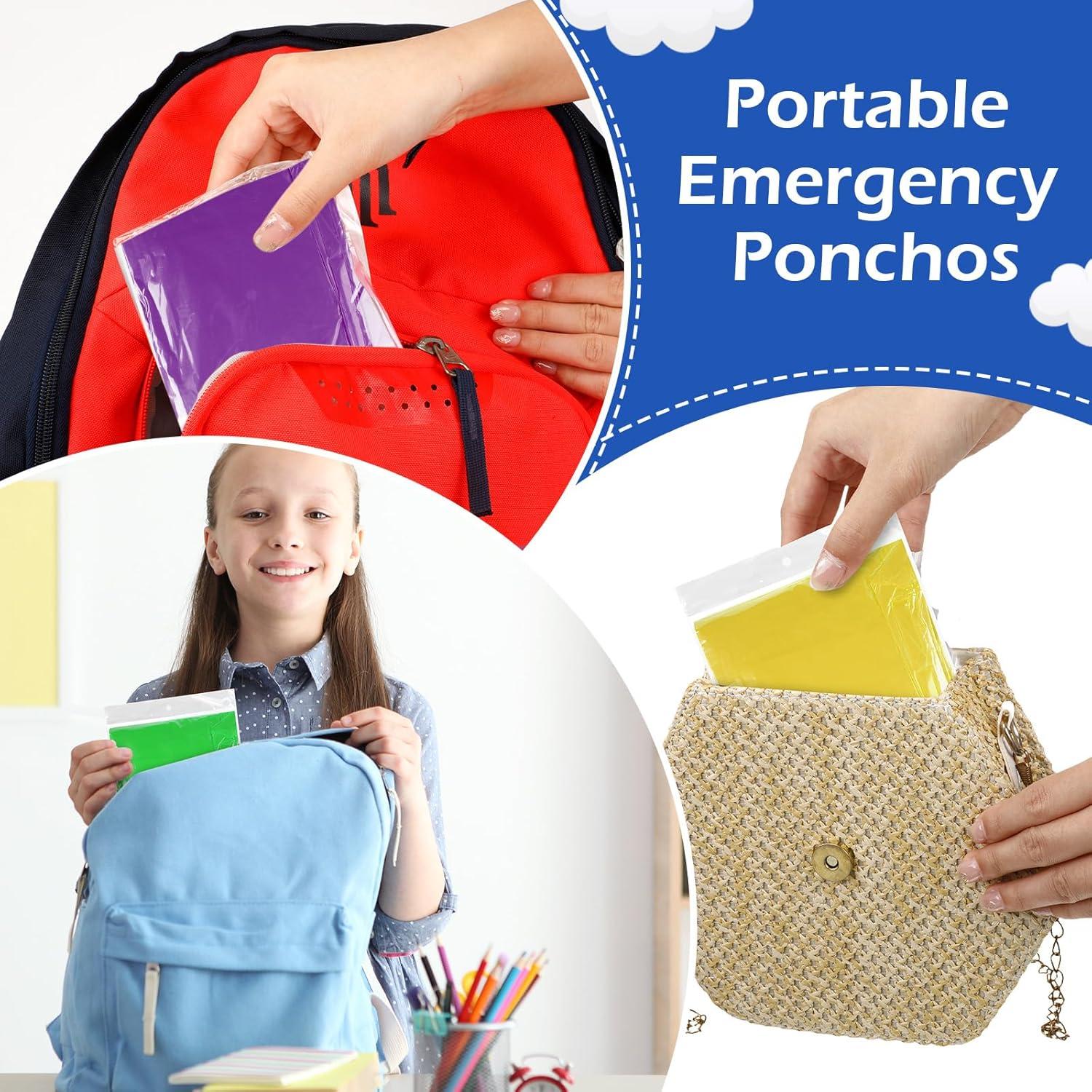 Berlune 40 Ponchos Desechables para Niños Impermeables