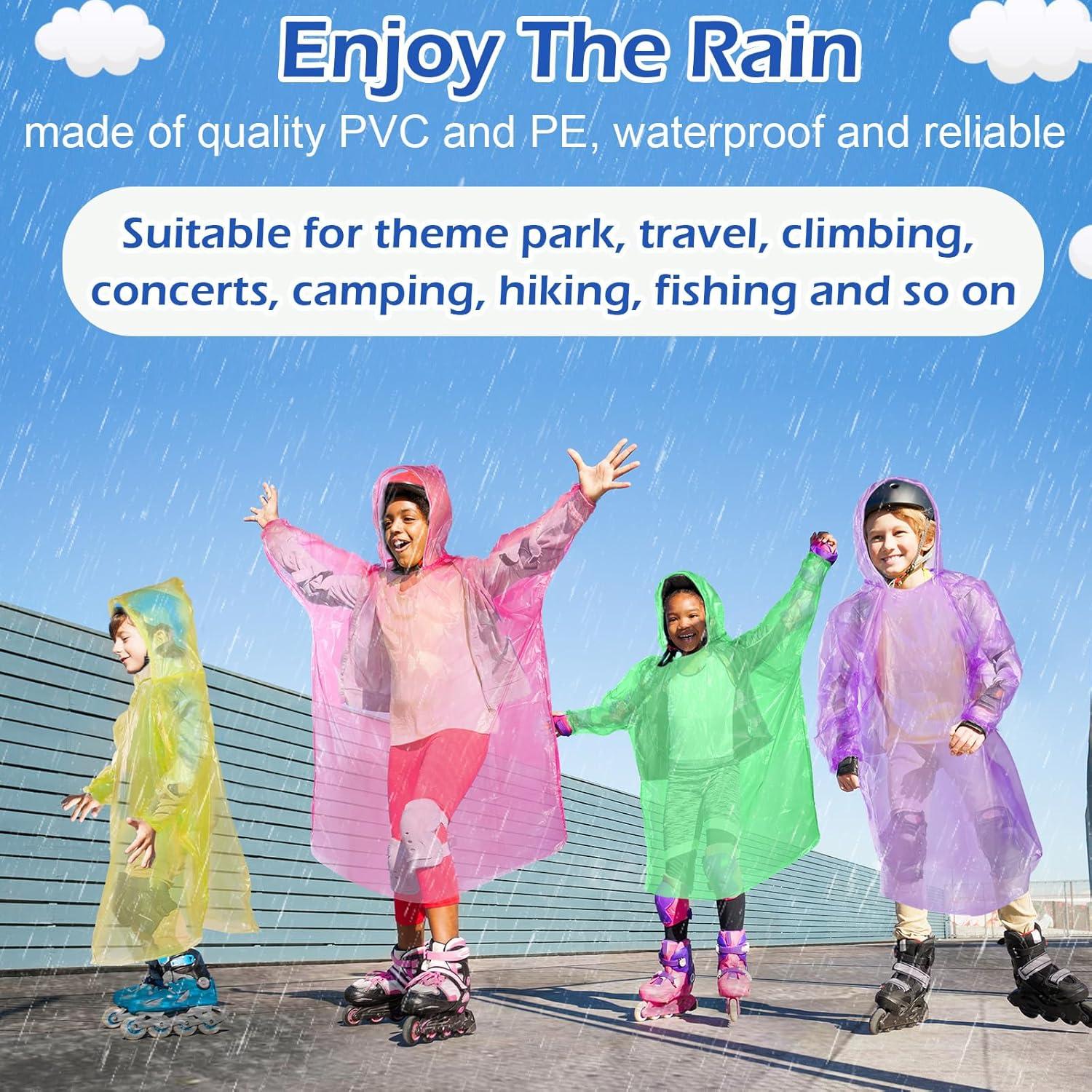 Berlune 40 Ponchos Desechables para Niños Impermeables