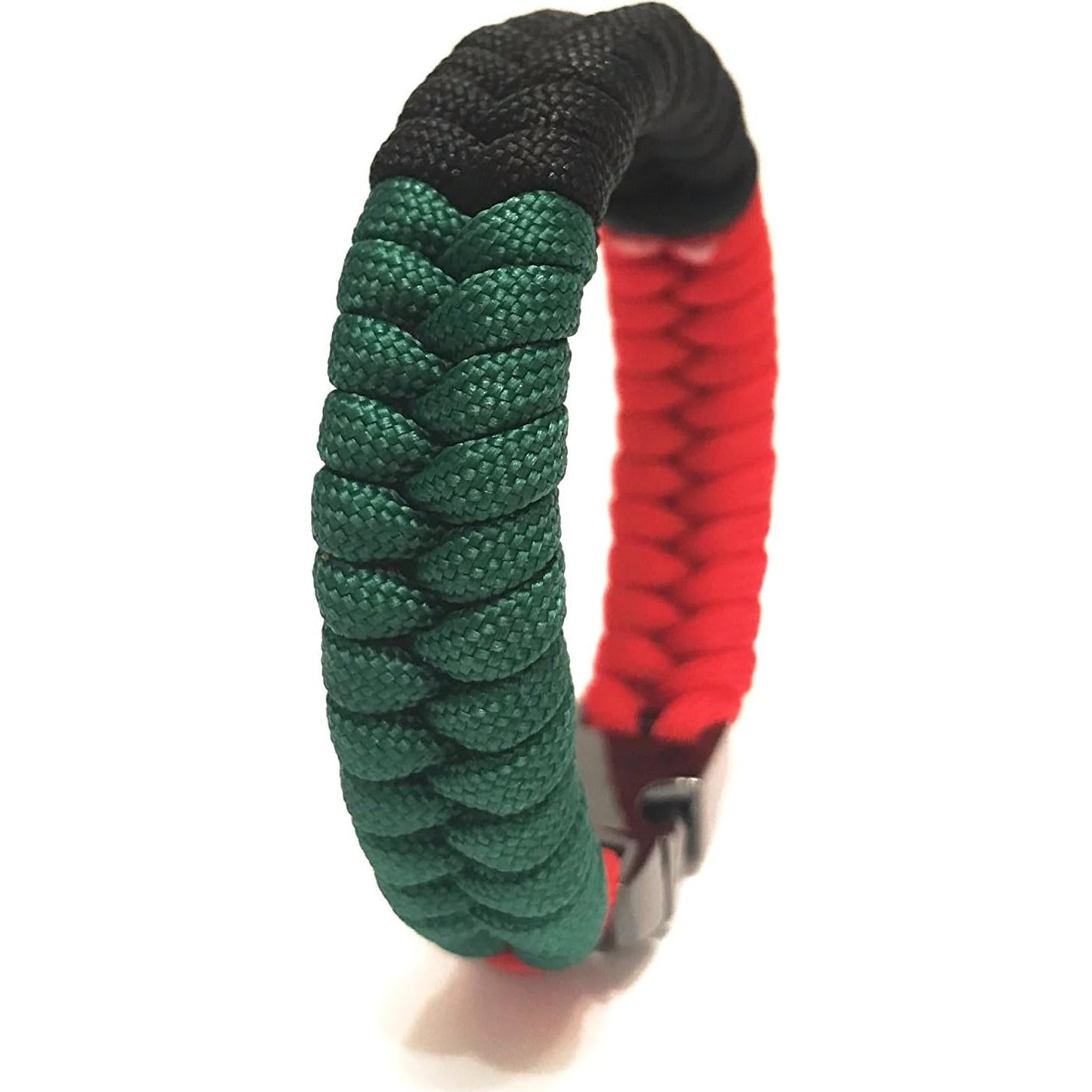 Pulsera de Supervivencia Paracord Tru550 Bandera Afroamericana