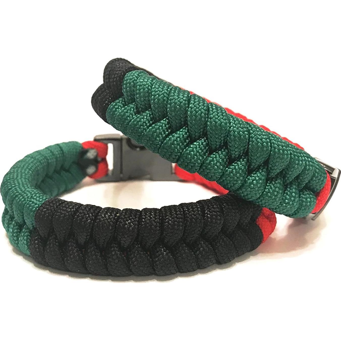 Pulsera de Supervivencia Paracord Tru550 Bandera Afroamericana