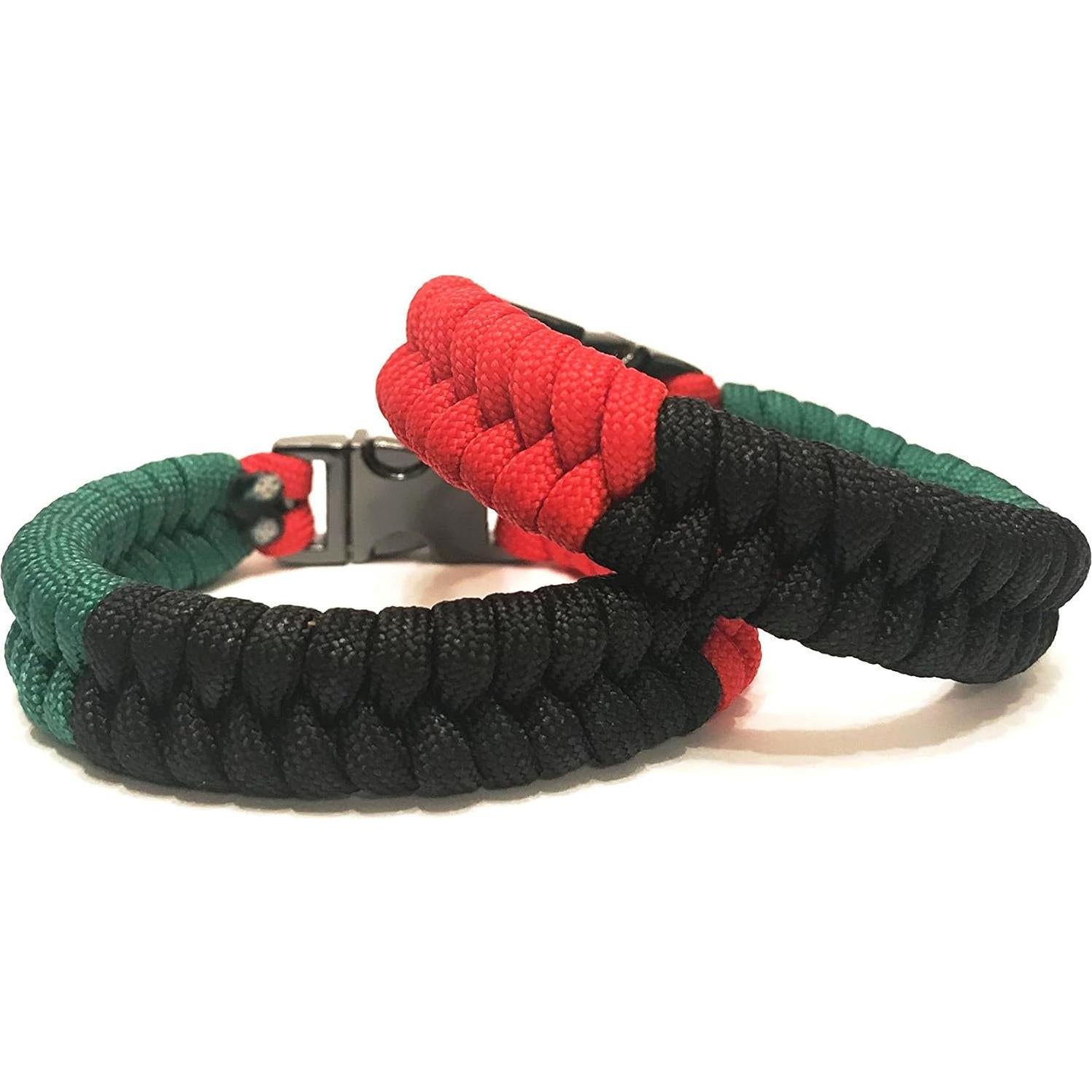 Pulsera de Supervivencia Paracord Tru550 Bandera Afroamericana