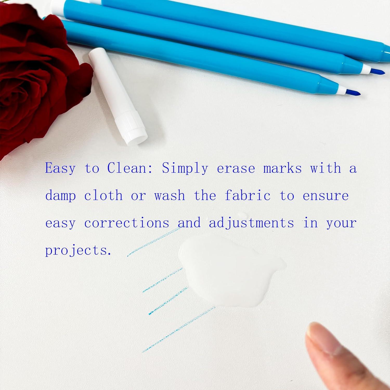 10 Marcadores de Tela Azules Lavables Mijianchuiyan 81.9g