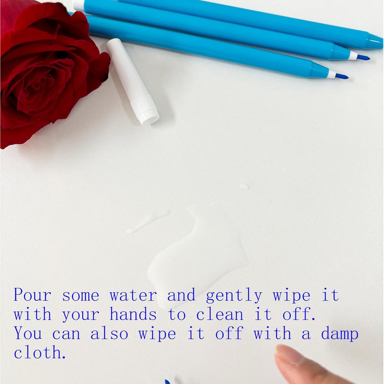 10 Marcadores de Tela Azules Lavables Mijianchuiyan 81.9g