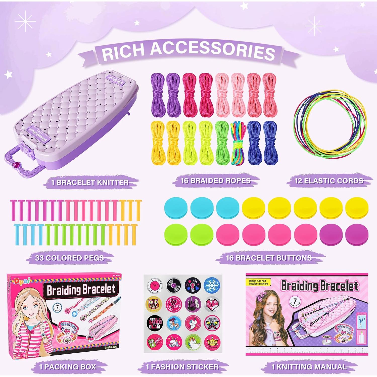 Kit de Fabricación de Pulseras Dpai para Niñas - Doble Púrpura