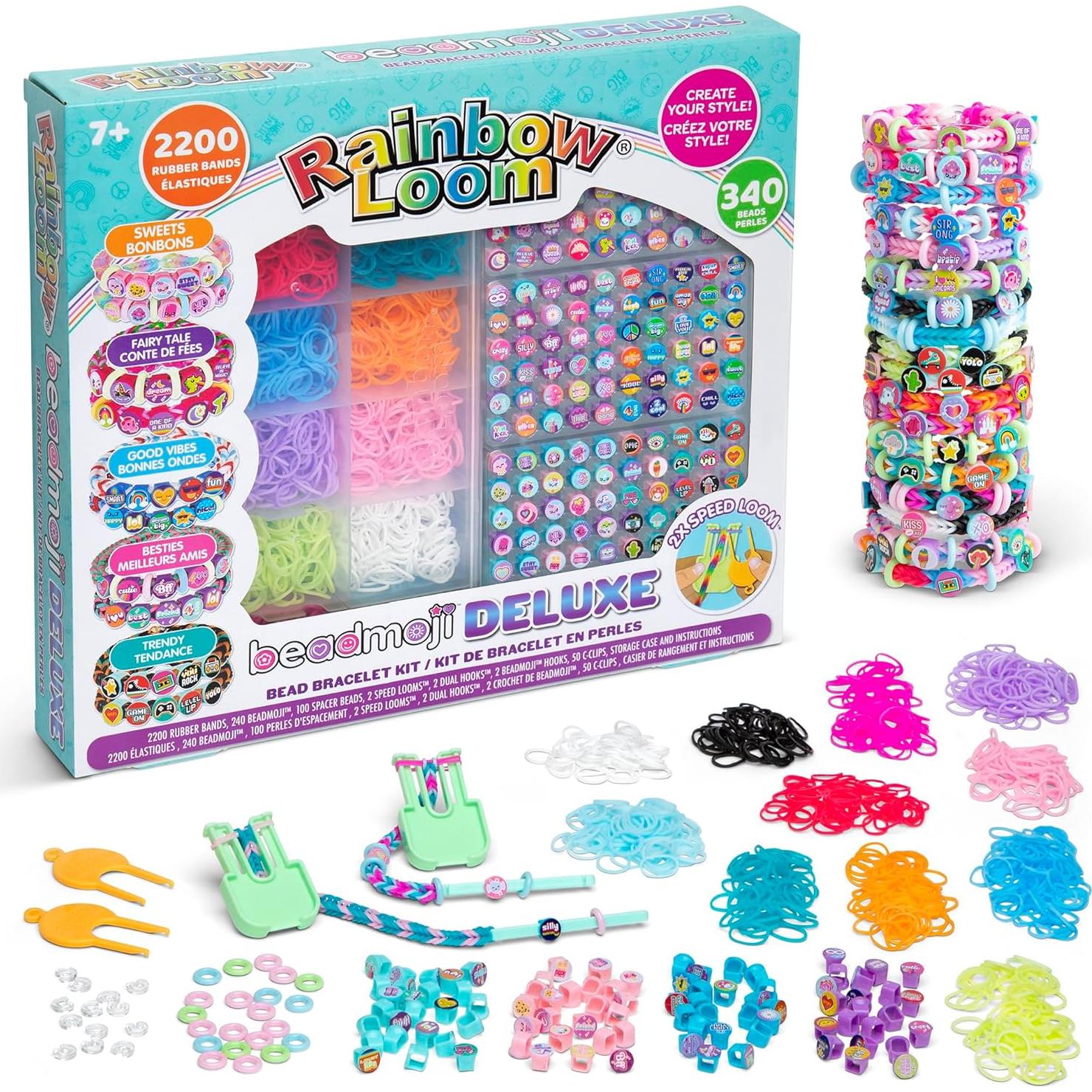 Kit de Pulsera de Banda de Goma Rainbow Loom Beadmoji Deluxe 2200 Bandas