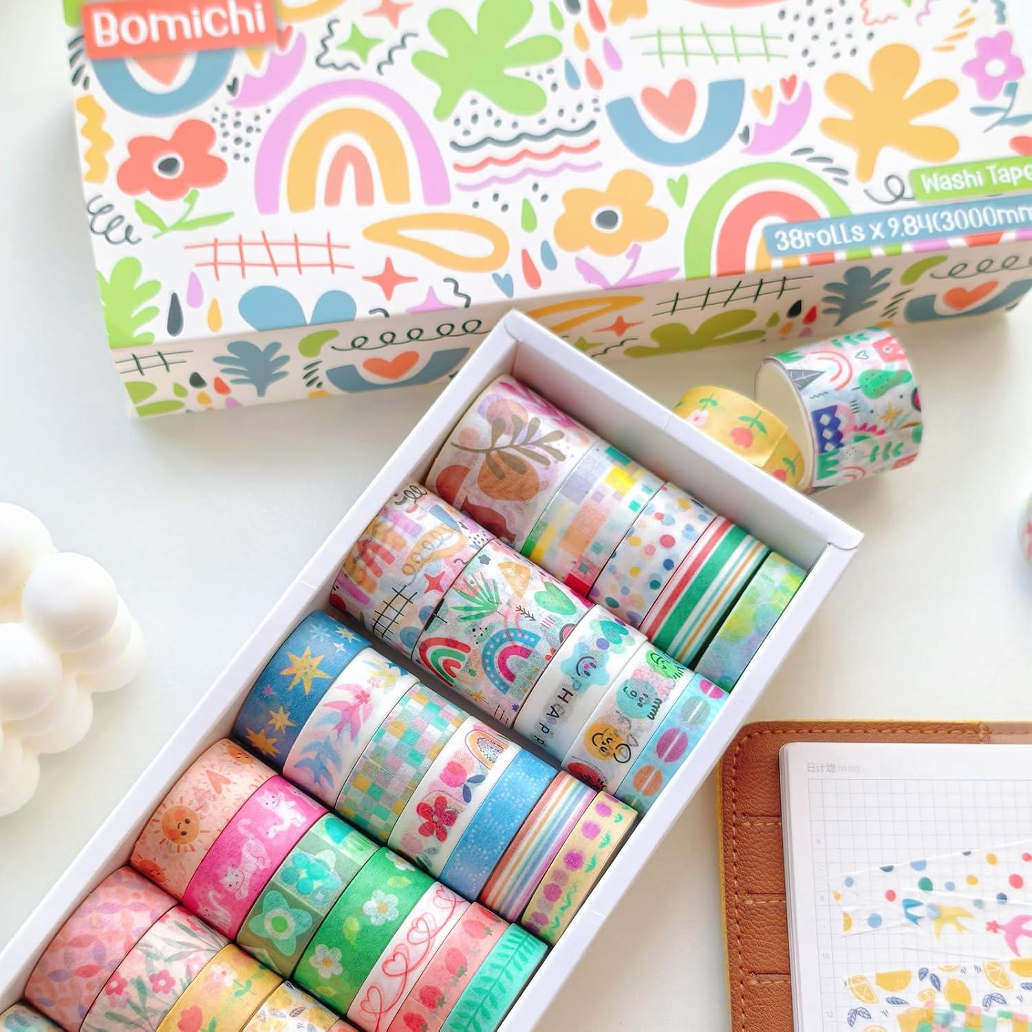 38 Rollos de Cinta Washi Bomichi para Scrapbooking y Manualidades