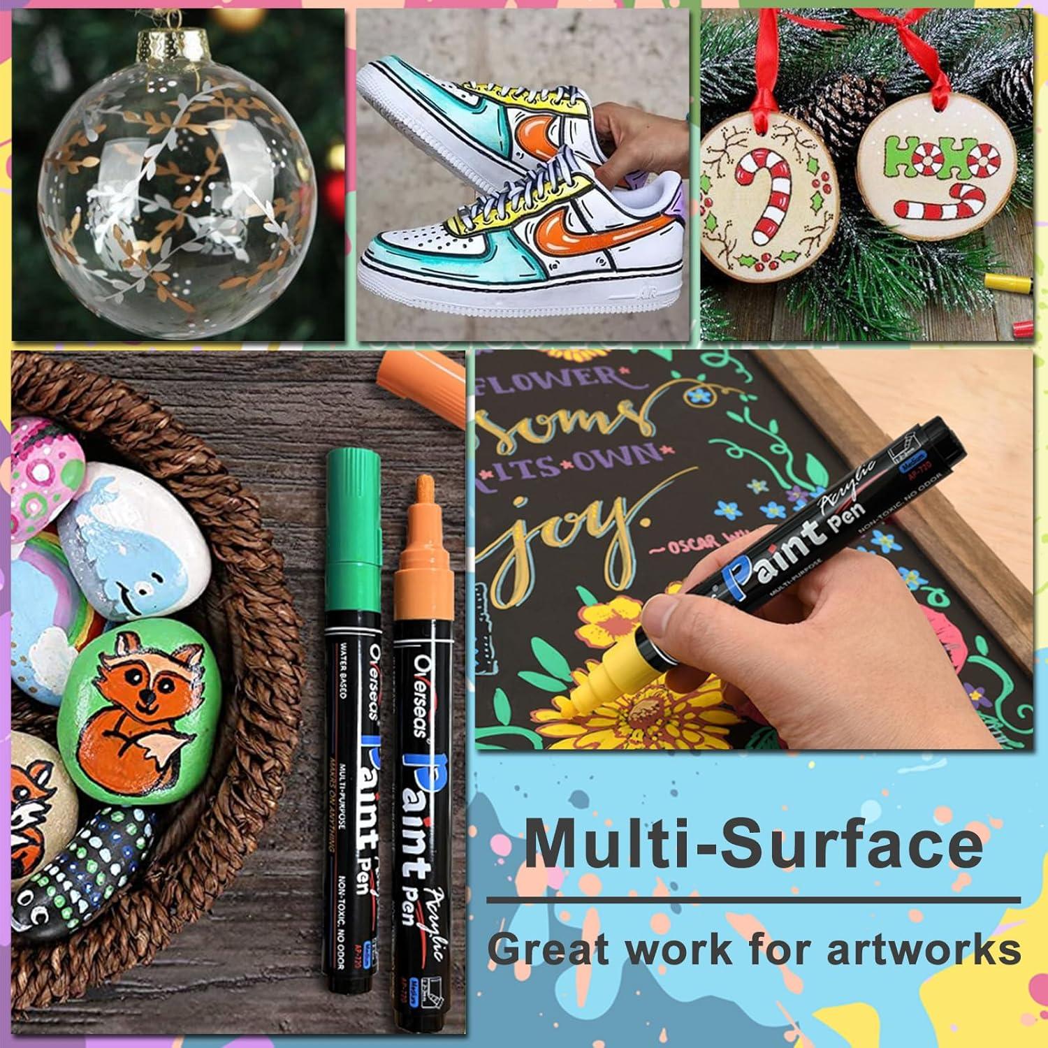 Marcadores de Pintura Acrílica Overseas - 8 Colores Multicolor