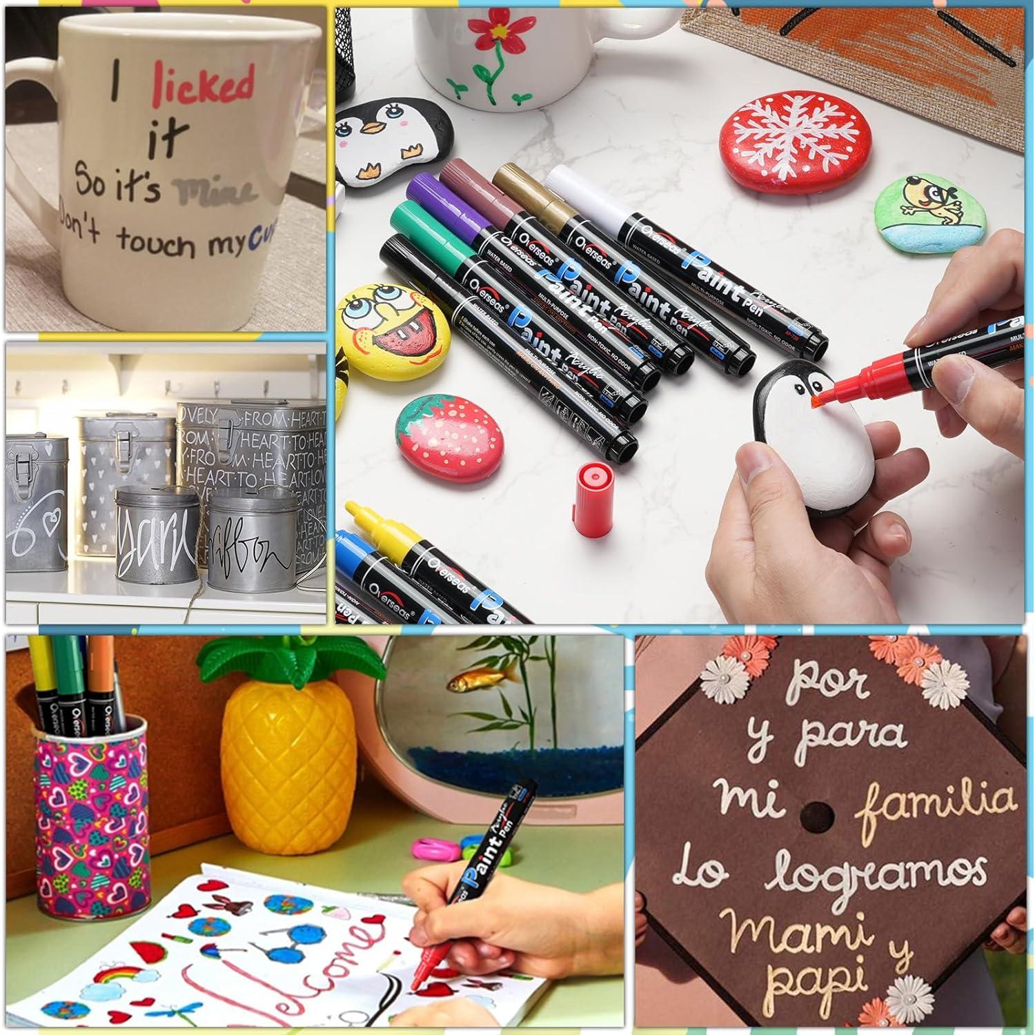 Marcadores de Pintura Acrílica Overseas - 8 Colores Multicolor