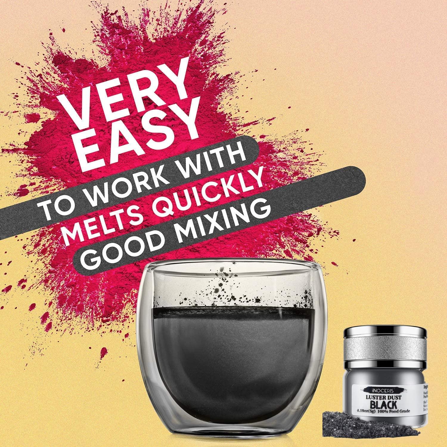 Polvo Brillante Comestible Negro Metálico INOCERIS 5g