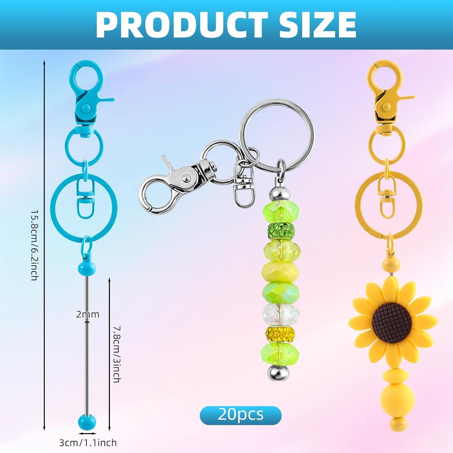 Kit de Llaveros Beadable DNLEGULI 20 Piezas Multicolor