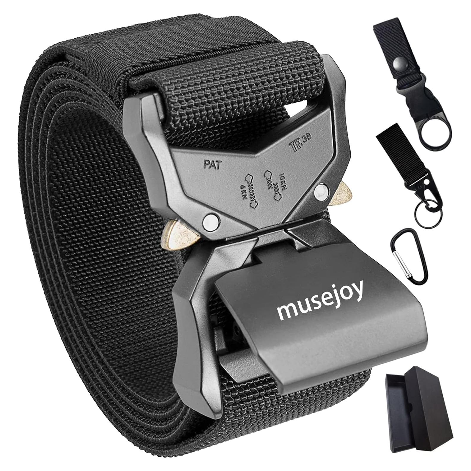 Cinturón Táctico MUSEJOY Nylon Ajustable para Hombre 1.5"