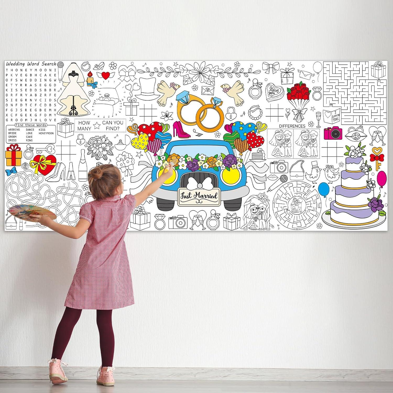 Mantel Gigante para Colorear Naozinebi Boda 180x80 cm