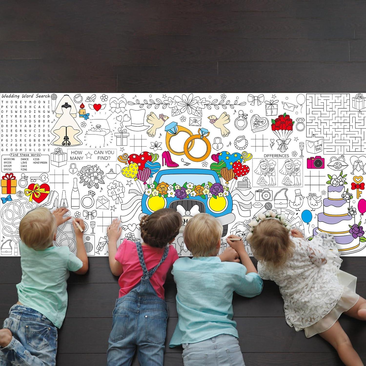 Mantel Gigante para Colorear Naozinebi Boda 180x80 cm