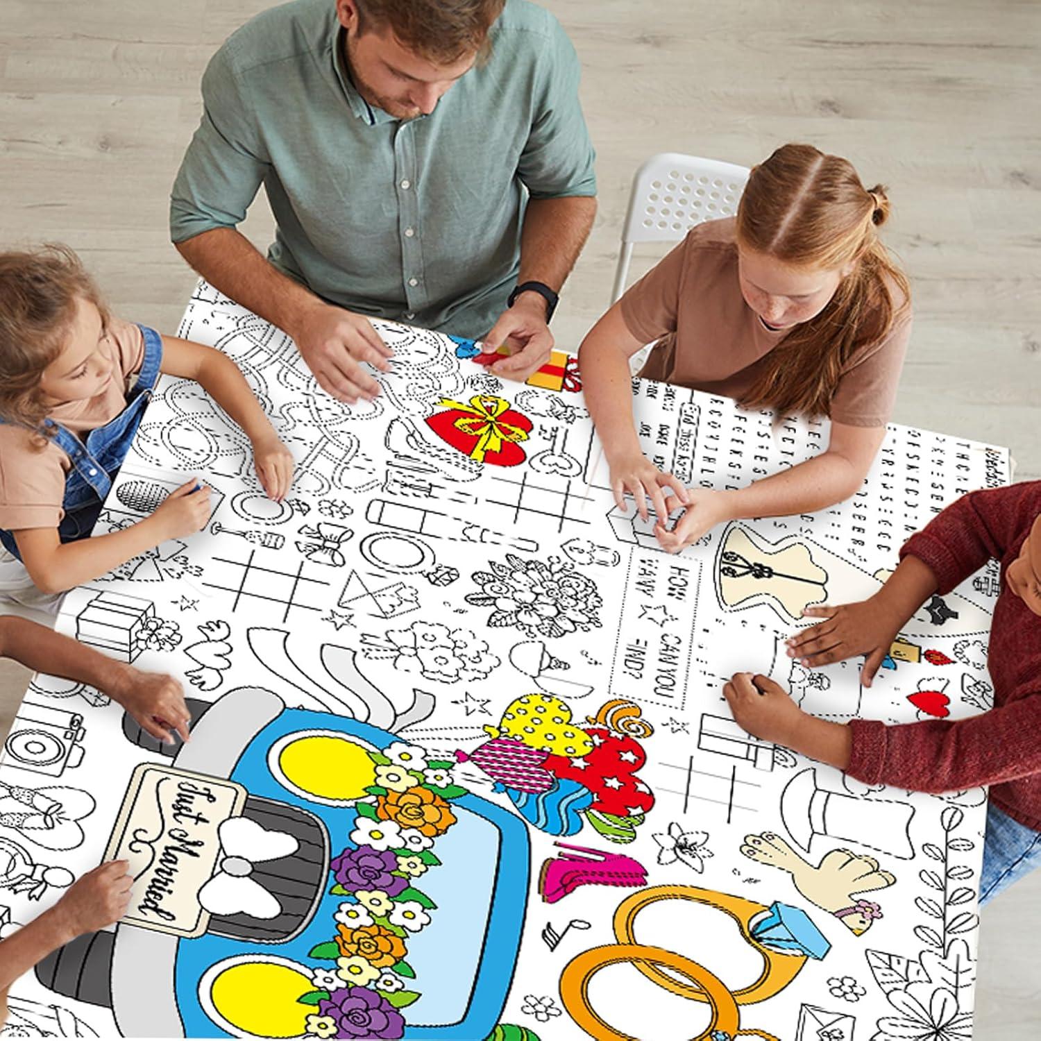 Mantel Gigante para Colorear Naozinebi Boda 180x80 cm