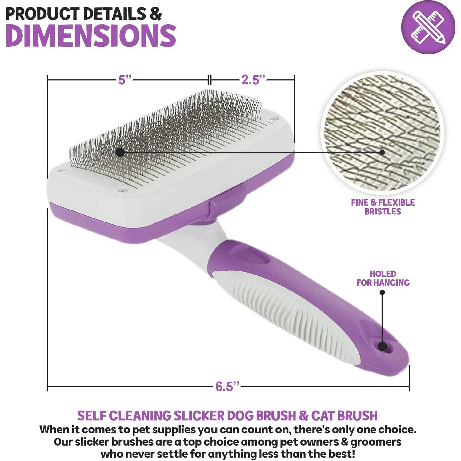 Cepillo Desenredante Autolimpiante Poodle Pet 16.5 cm